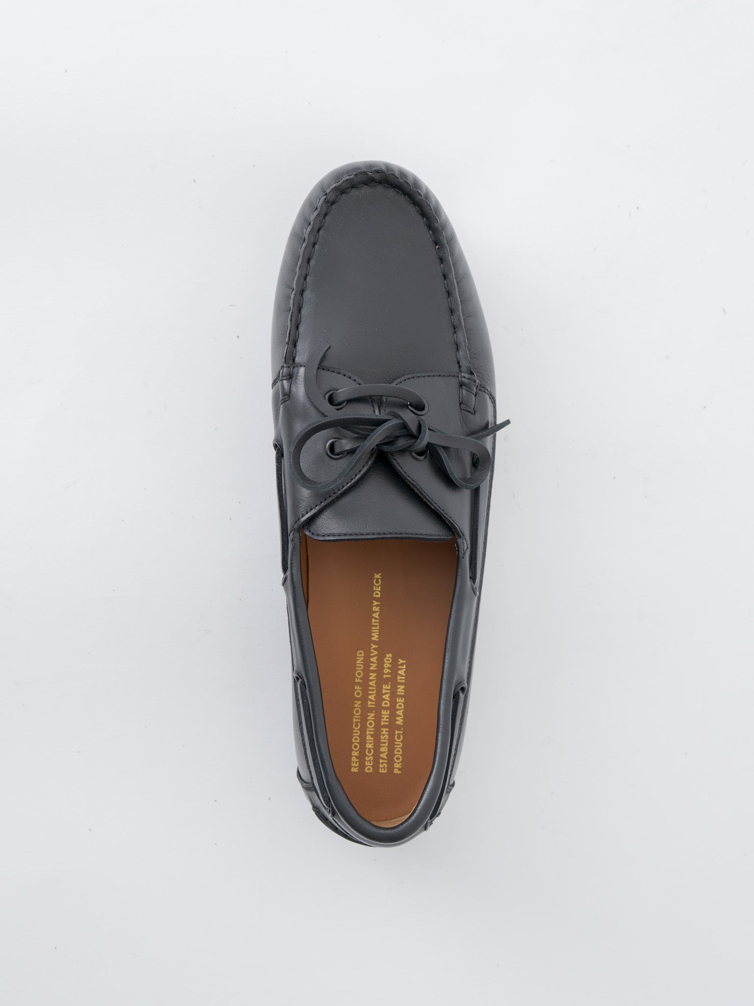 730FDL Italian Navy Military Deck Shoes - Black