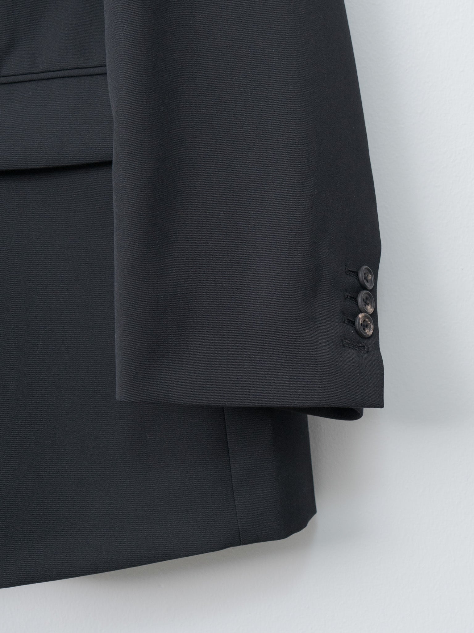 Oversized Single Breasted Long Jacket with Leather Tie - Black