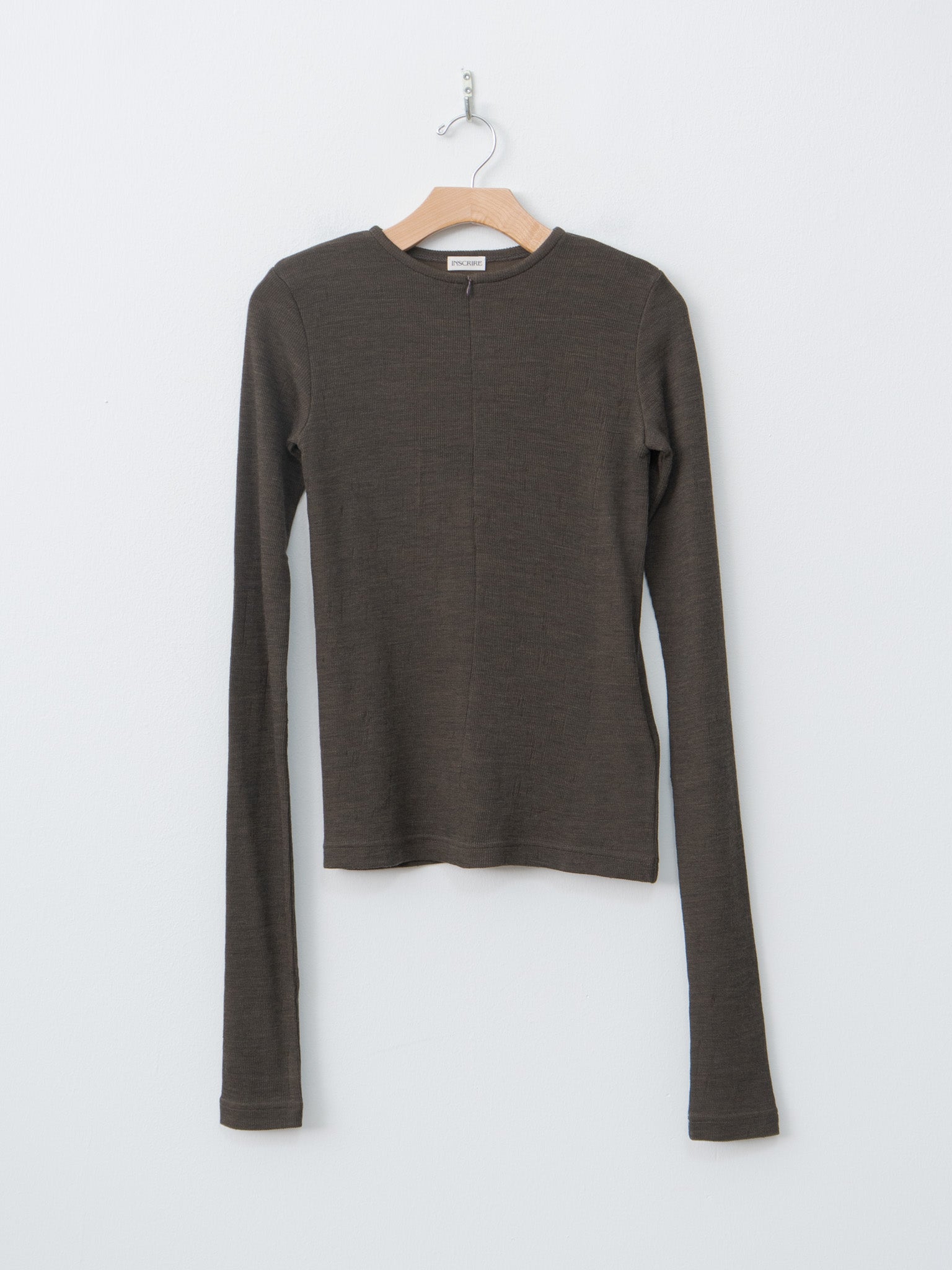 Plating Rib Zip Up Tee - Dark Brown