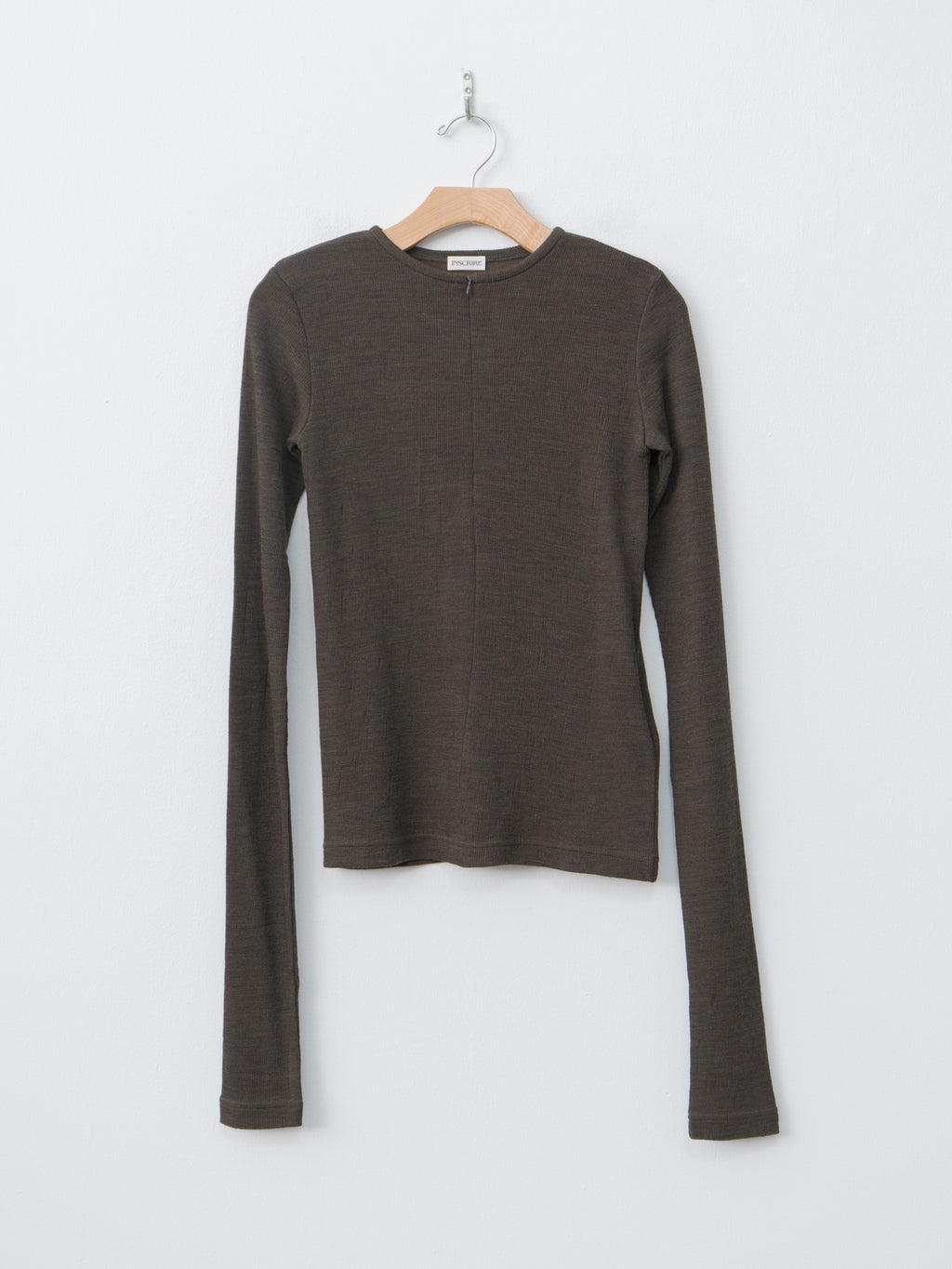 Plating Rib Zip Up Tee - Dark Brown