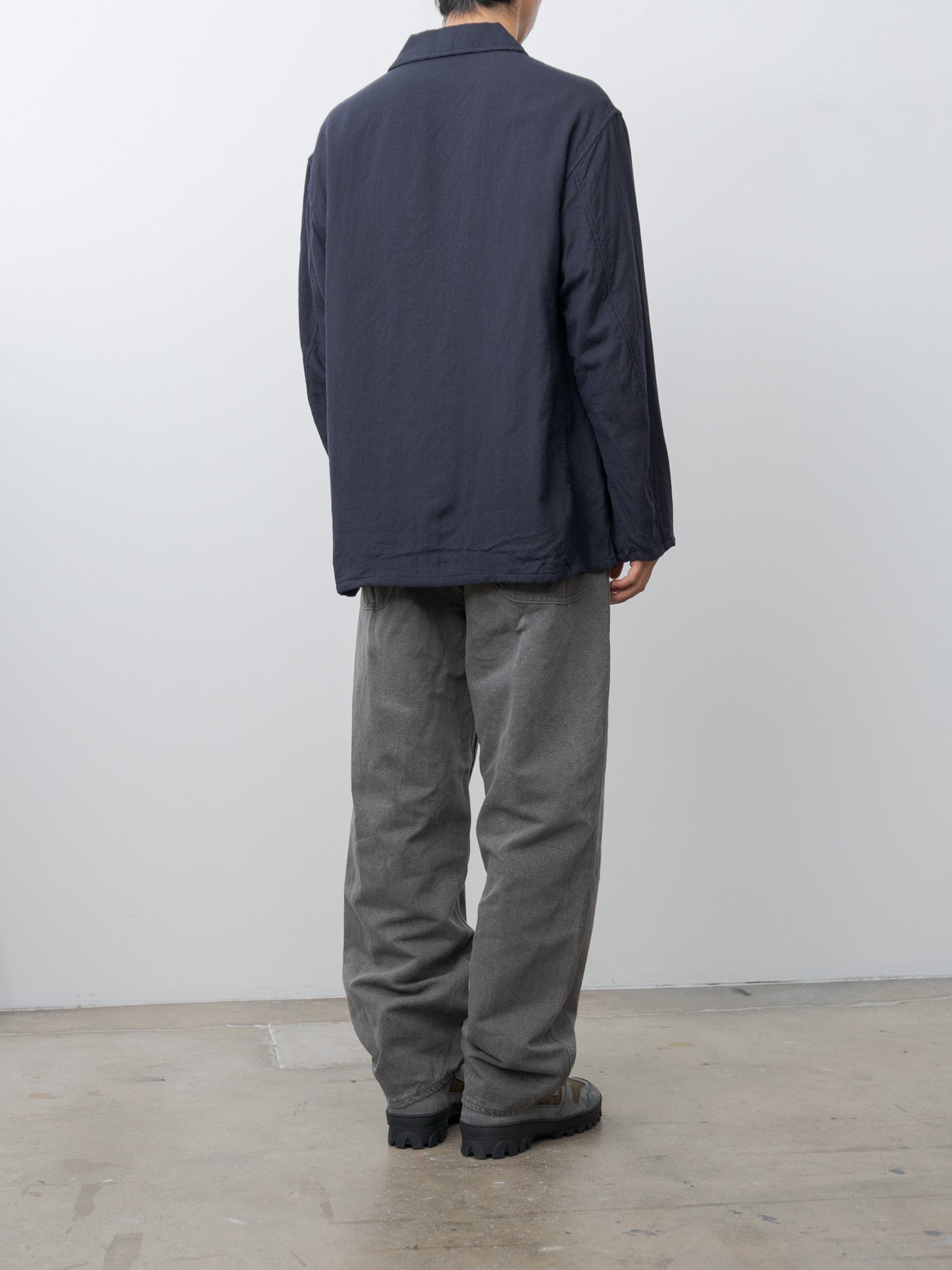Wool Gauze Work Shirt Jacket - Navy