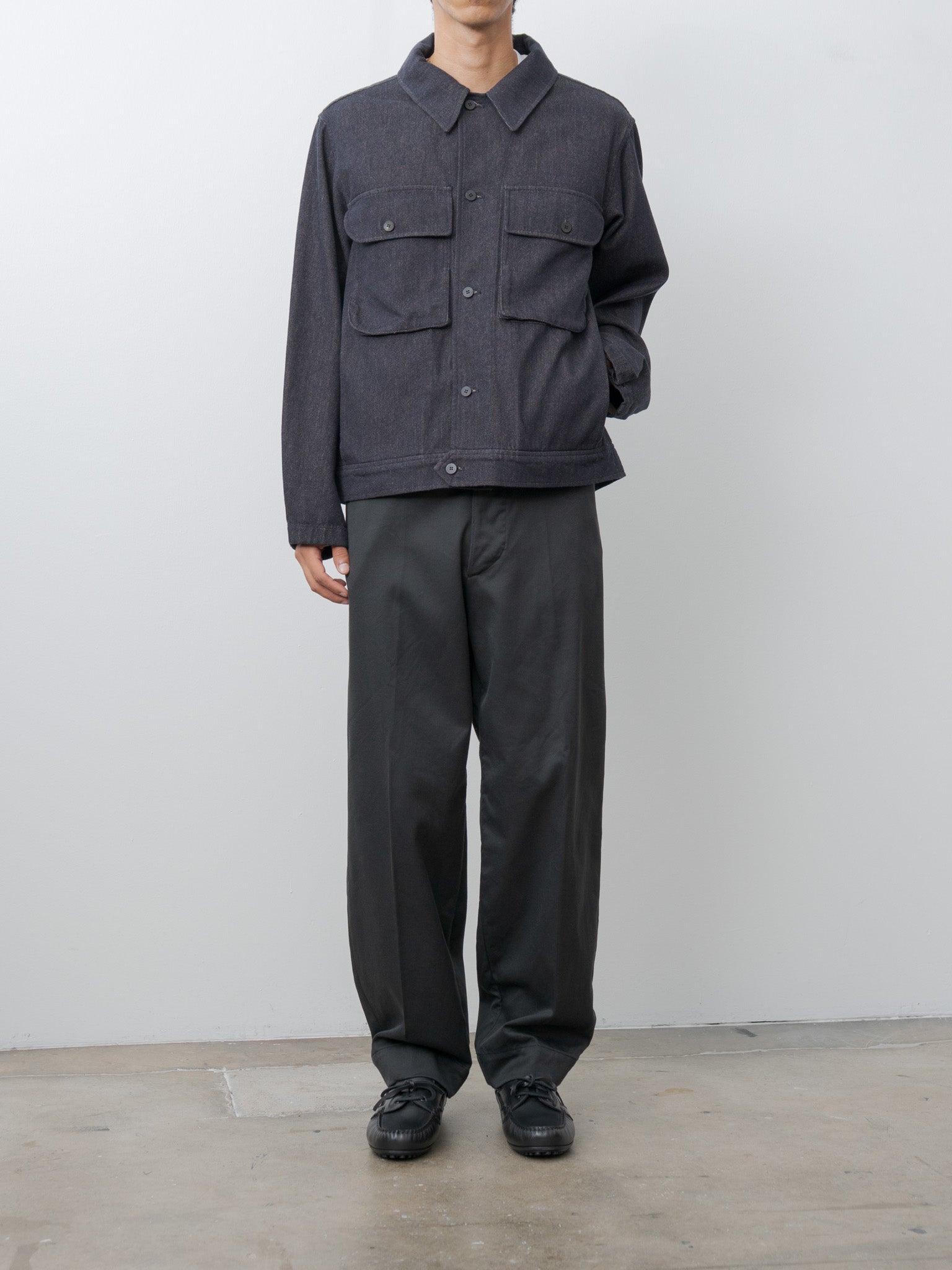 Cashmere Denim Trucker Jacket - Navy