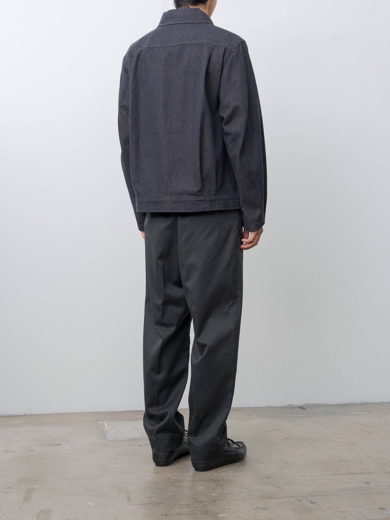 Cashmere Denim Trucker Jacket - Navy