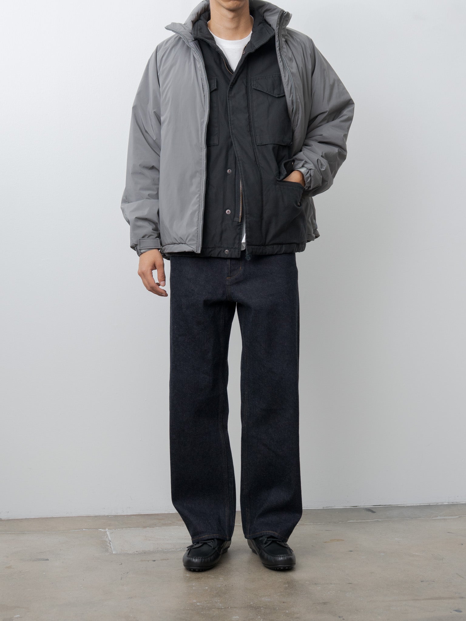 Poly Nylon Puffer Jacket - Gray