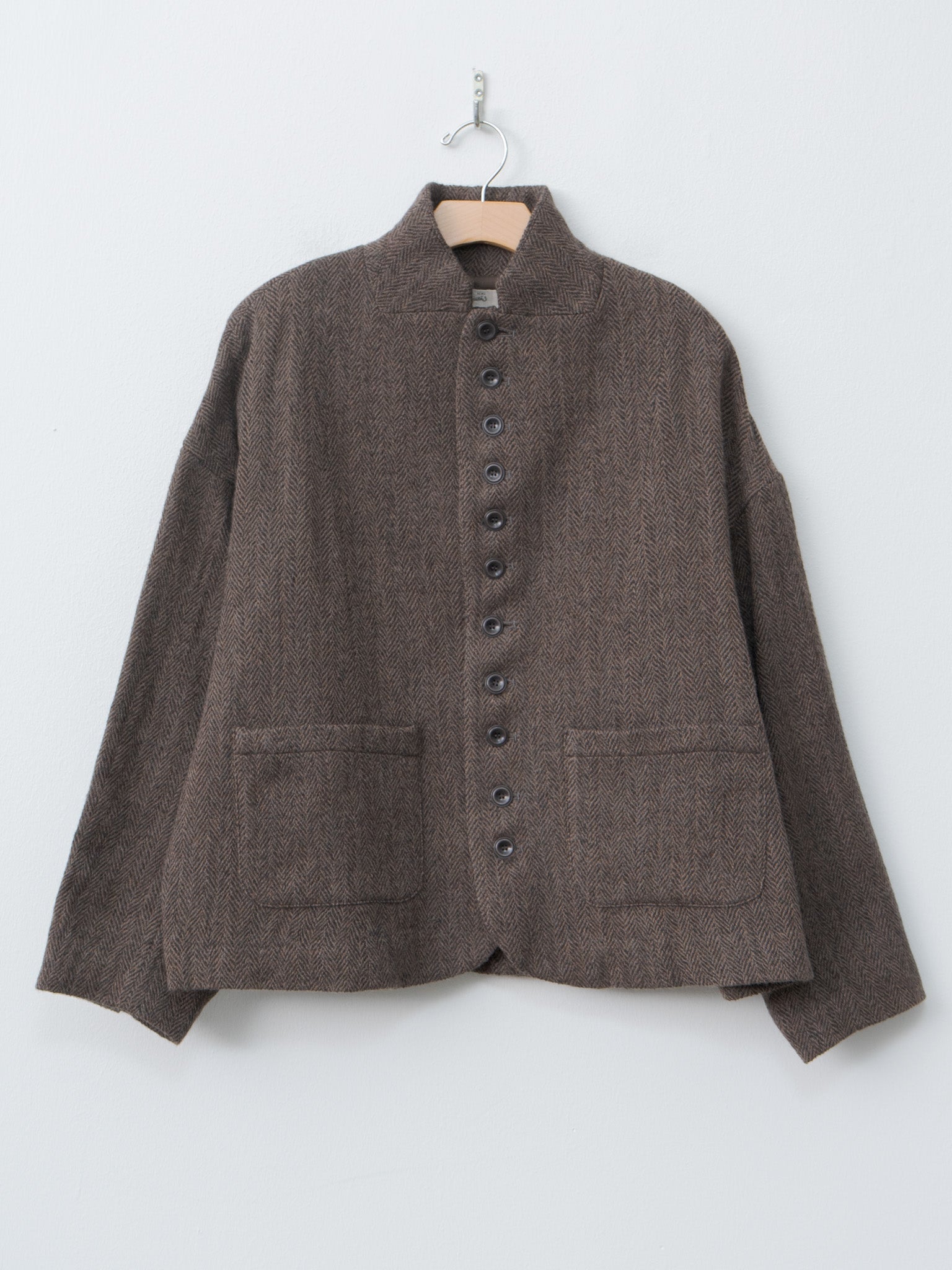 Wool Herringbone Jacket - Brown