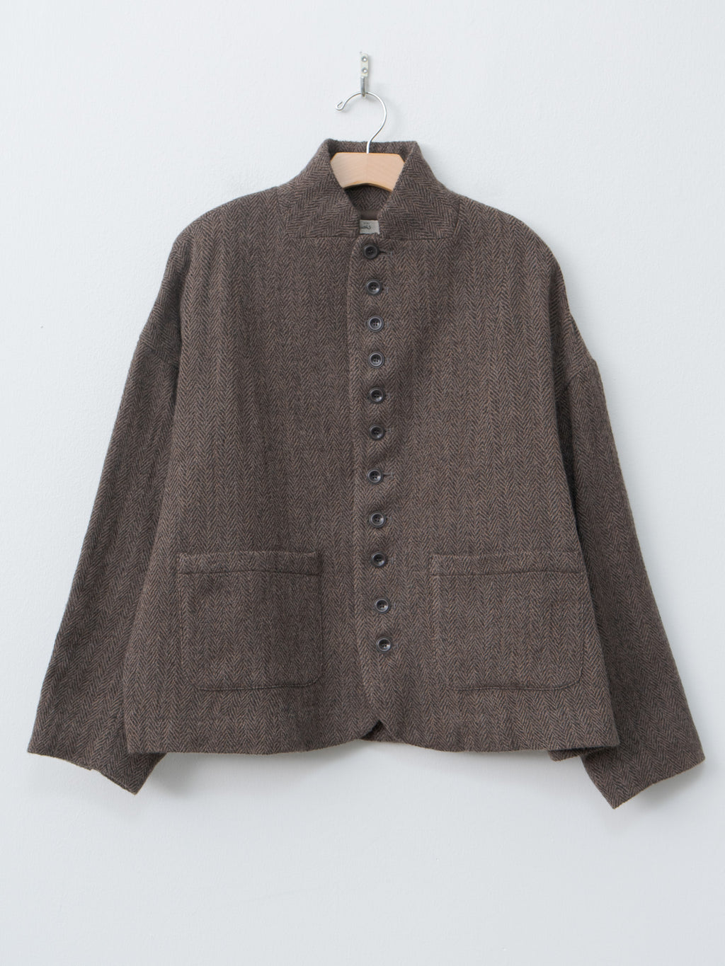 Wool Herringbone Jacket - Brown