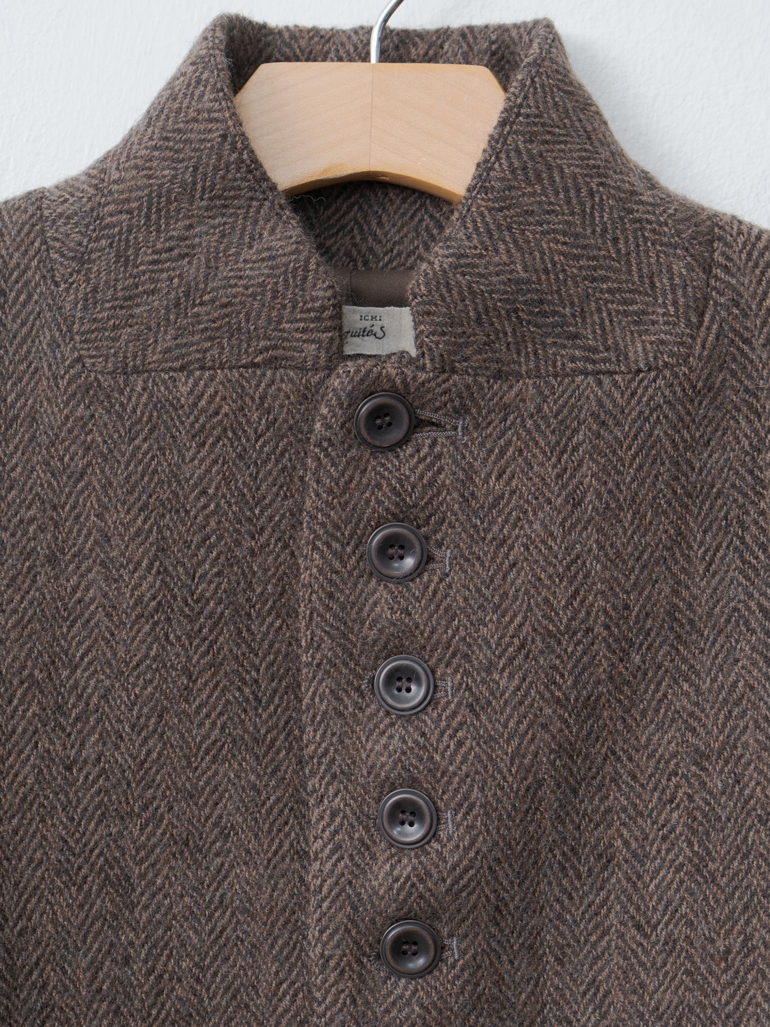 Wool Herringbone Jacket - Brown