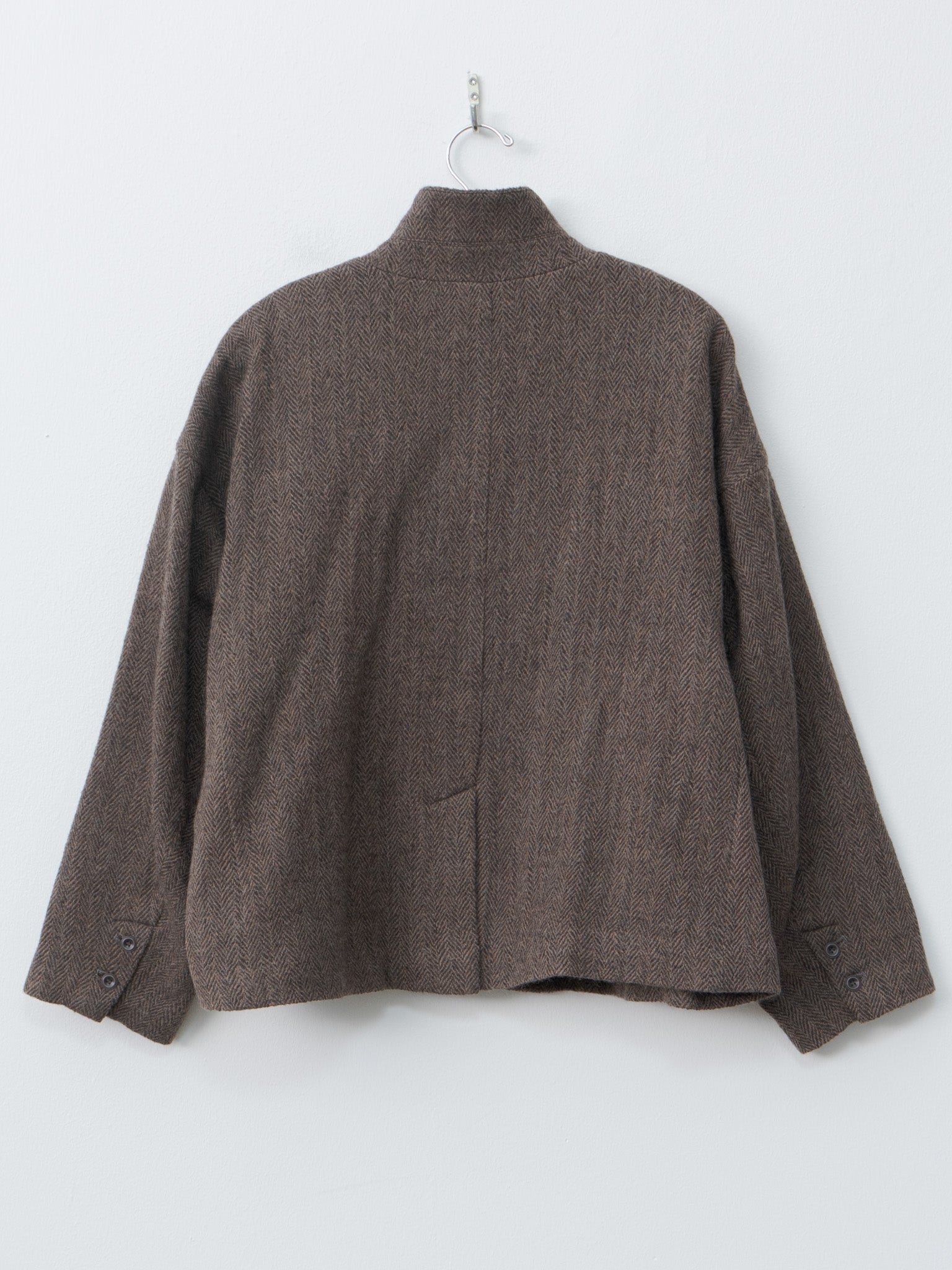 Wool Herringbone Jacket - Brown