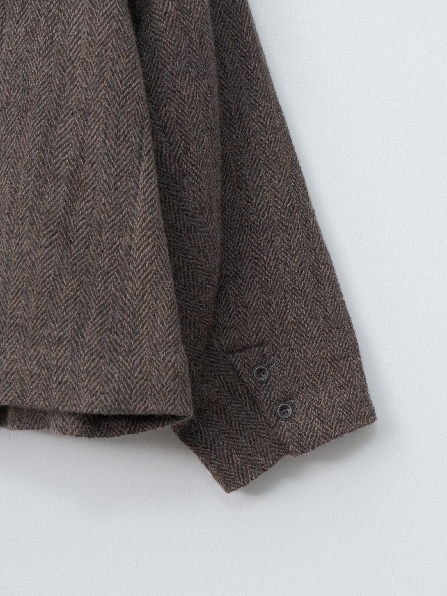 Wool Herringbone Jacket - Brown