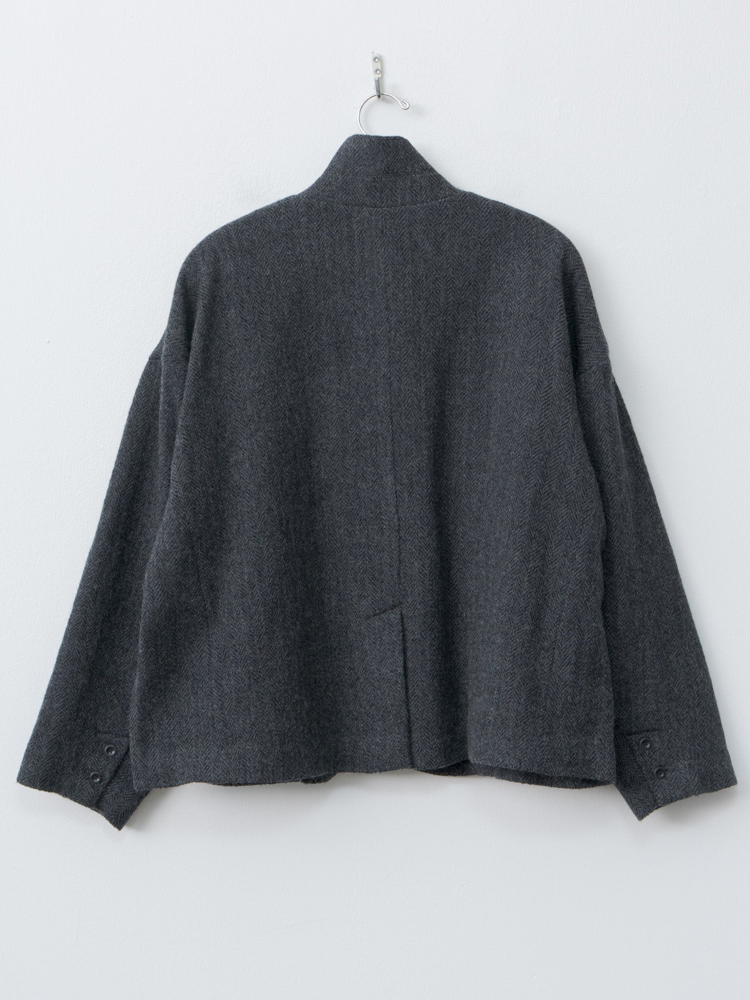Wool Herringbone Jacket - Black