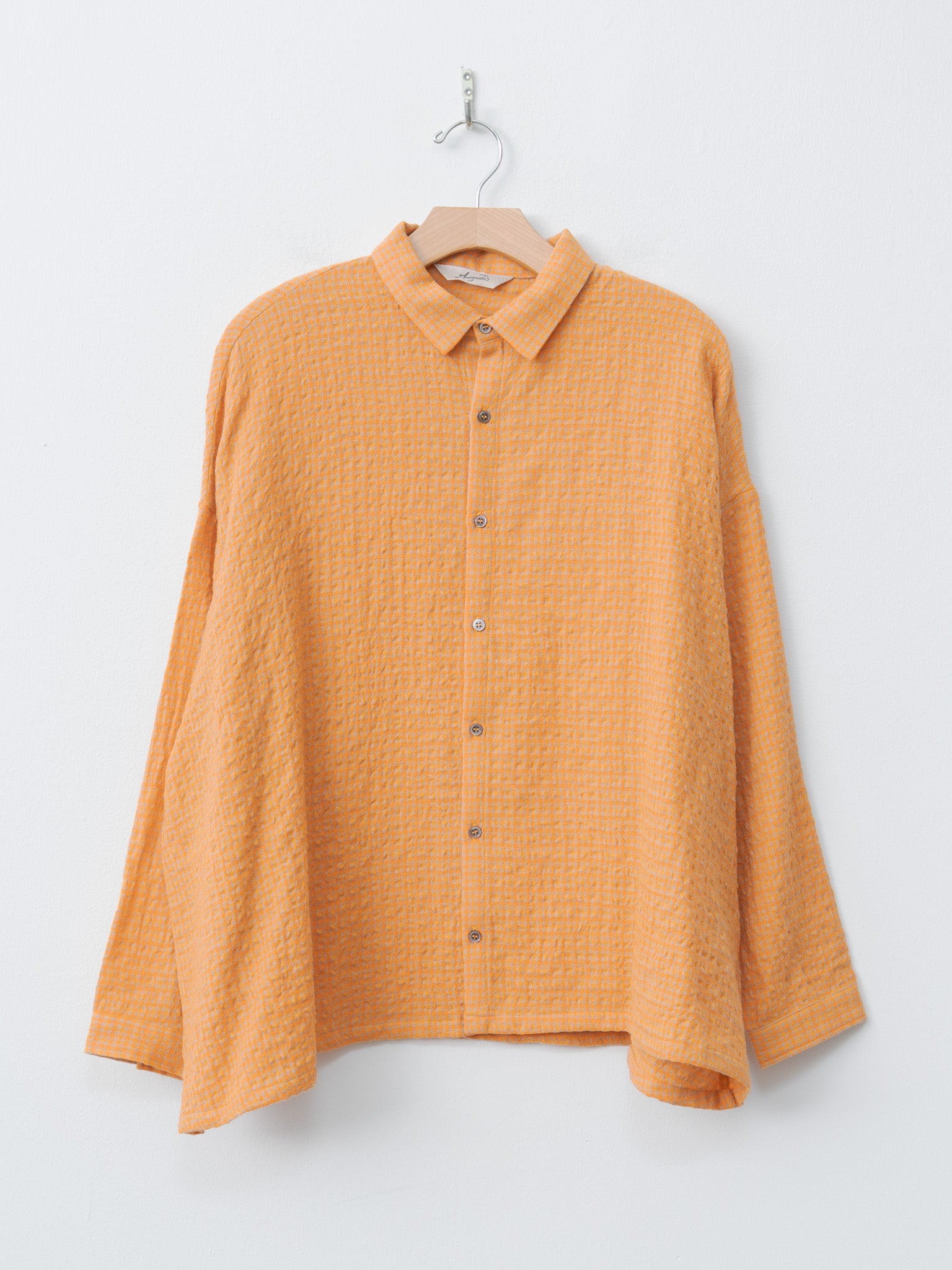 W/C Gingham Shirt - Orange x Mocha
