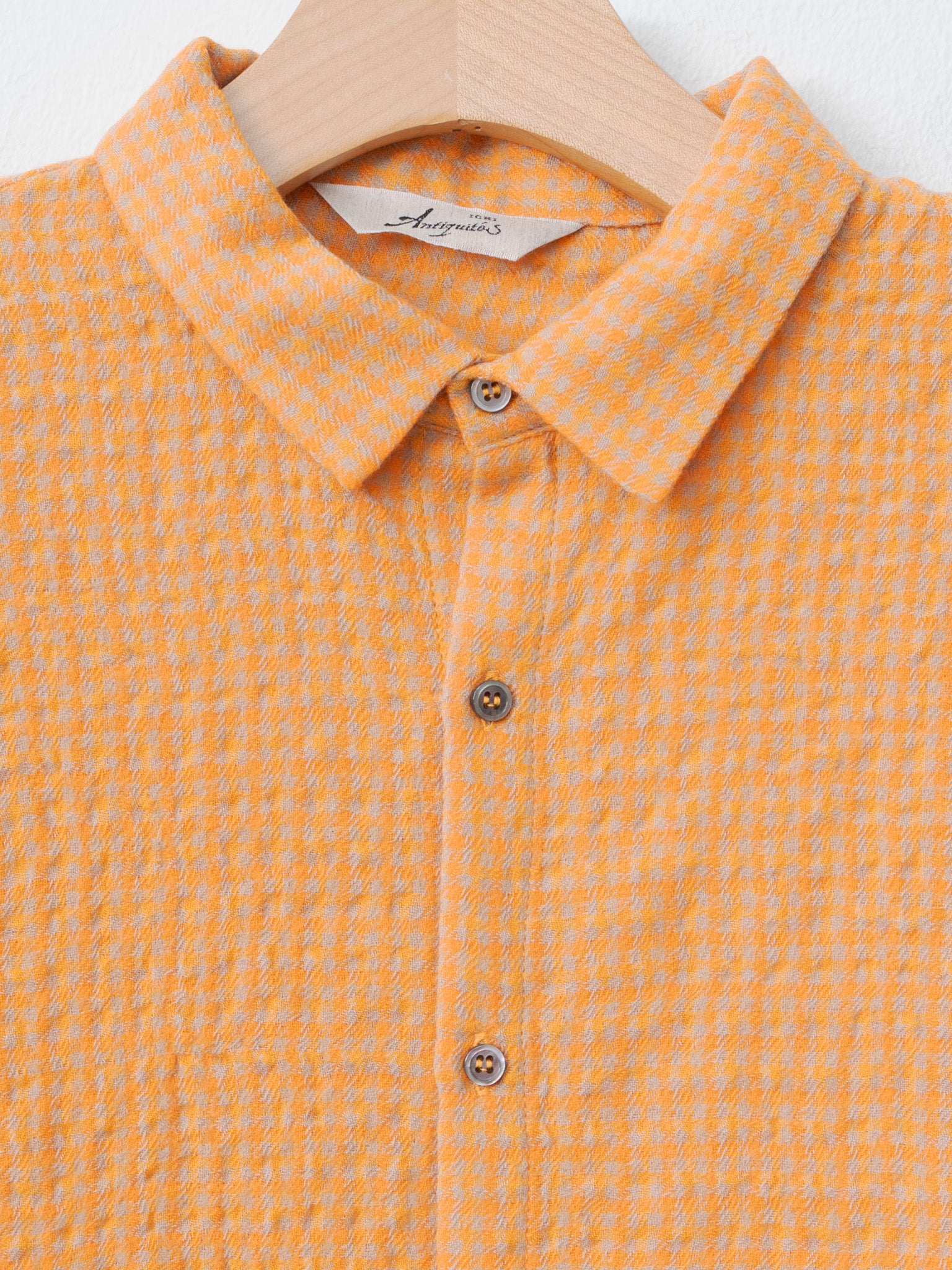 W/C Gingham Shirt - Orange x Mocha