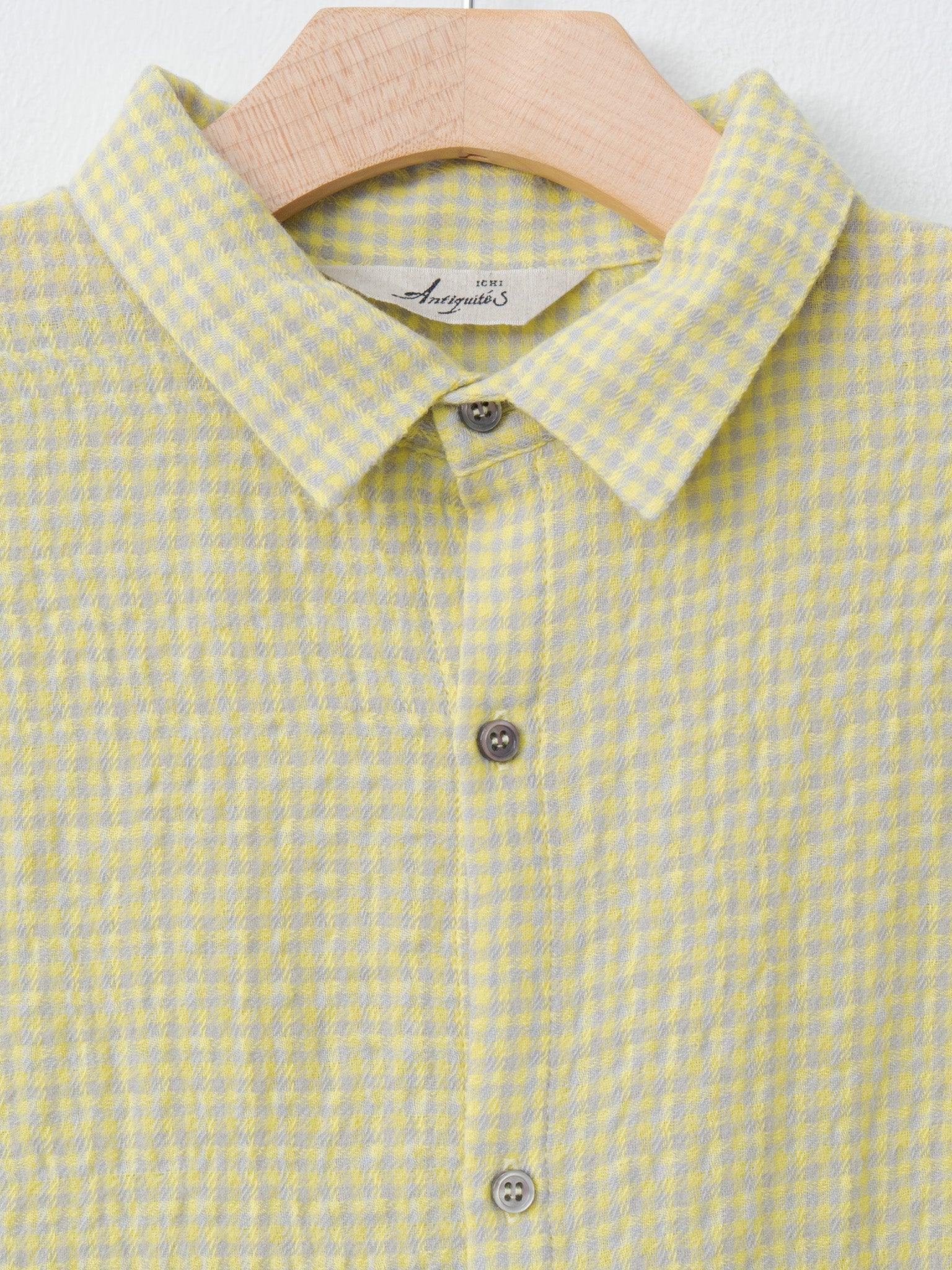 W/C Gingham Dress - Yellow x Gray