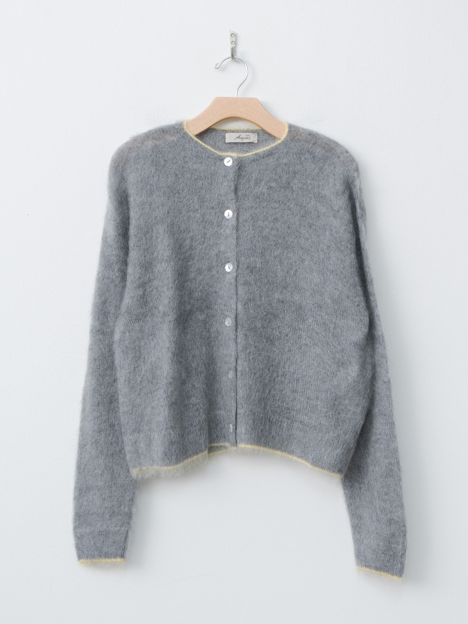 Mohair Cardigan - Gray x Yellow