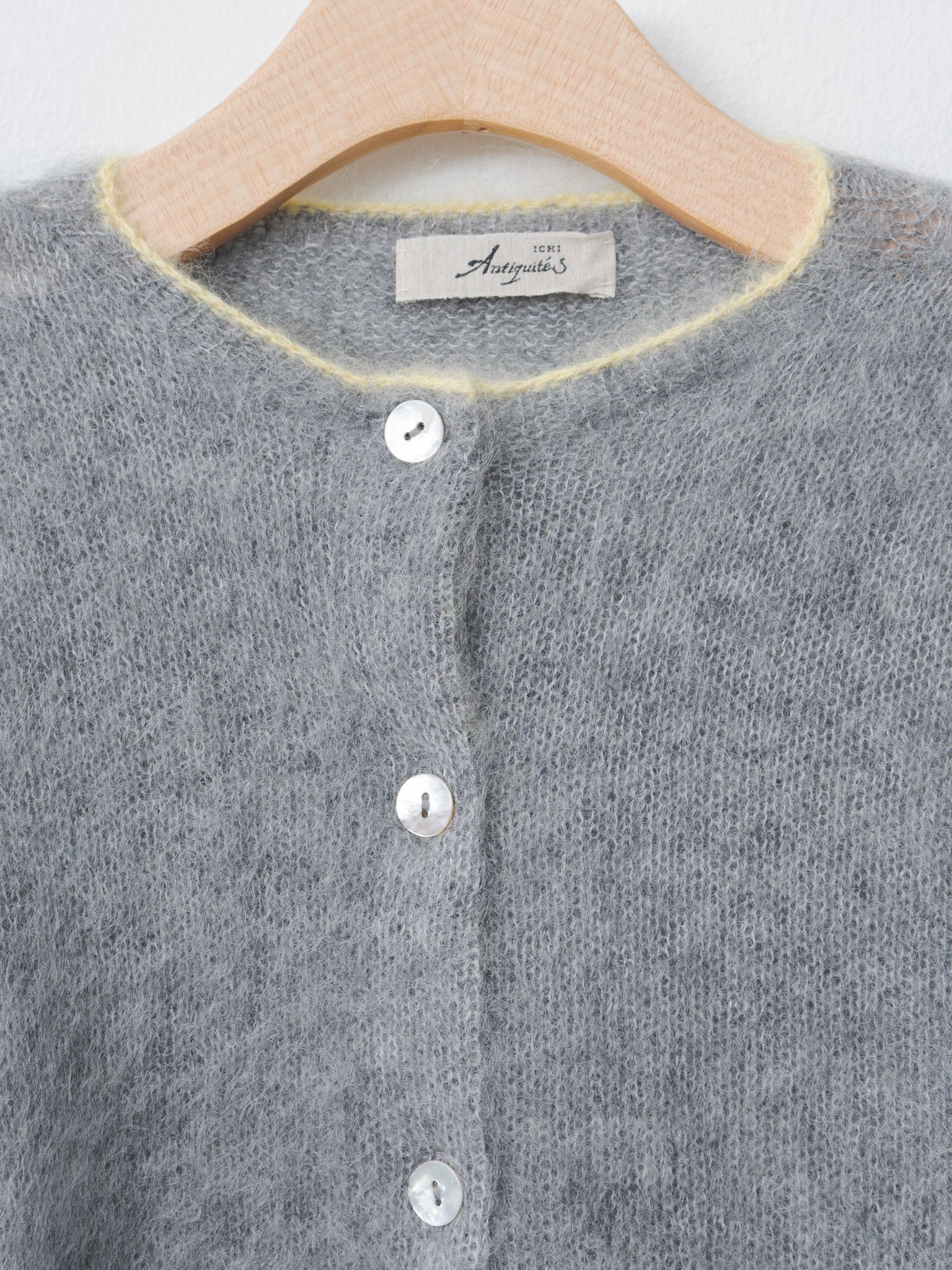 Mohair Cardigan - Gray x Yellow