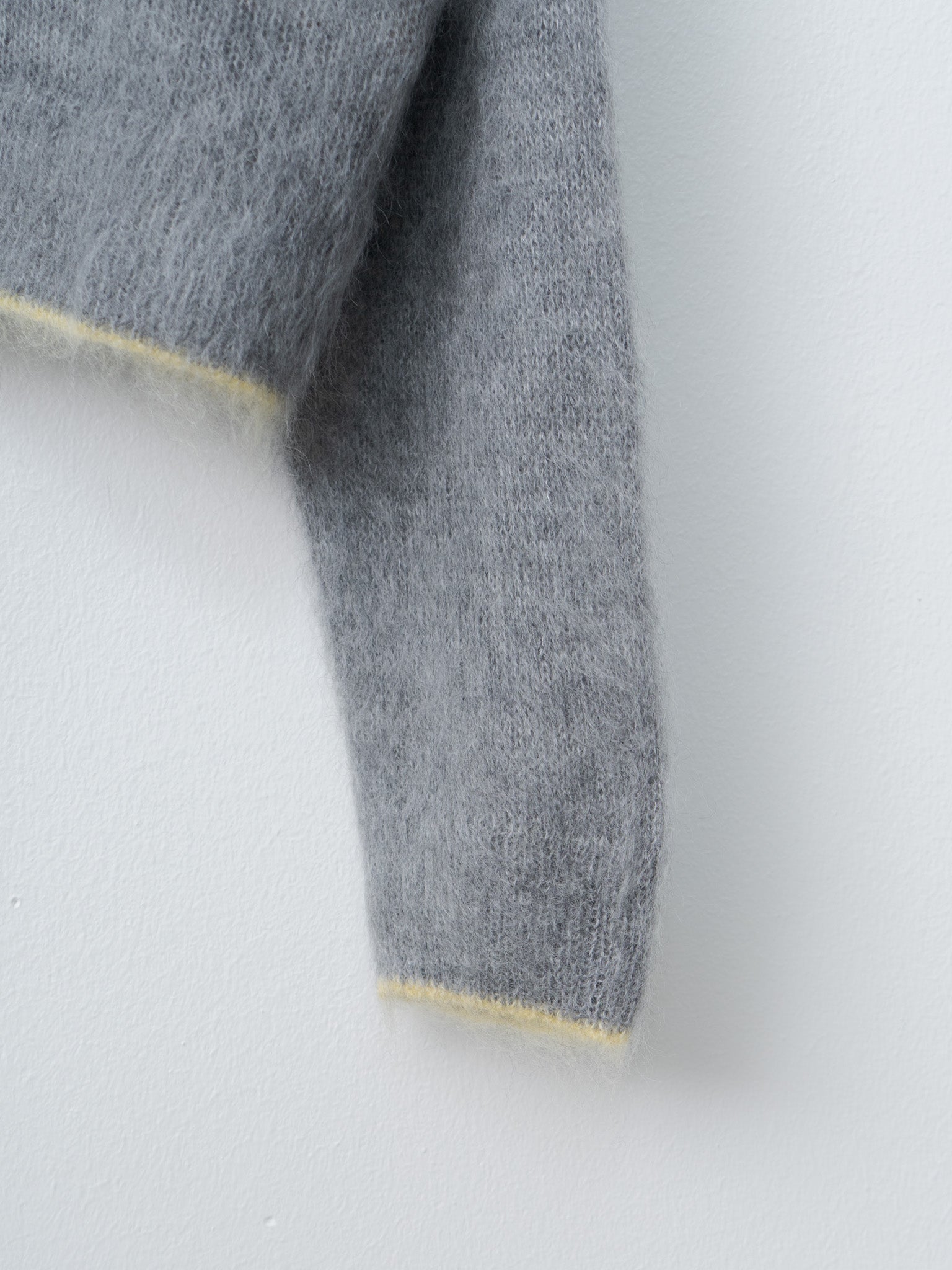 Mohair Cardigan - Gray x Yellow