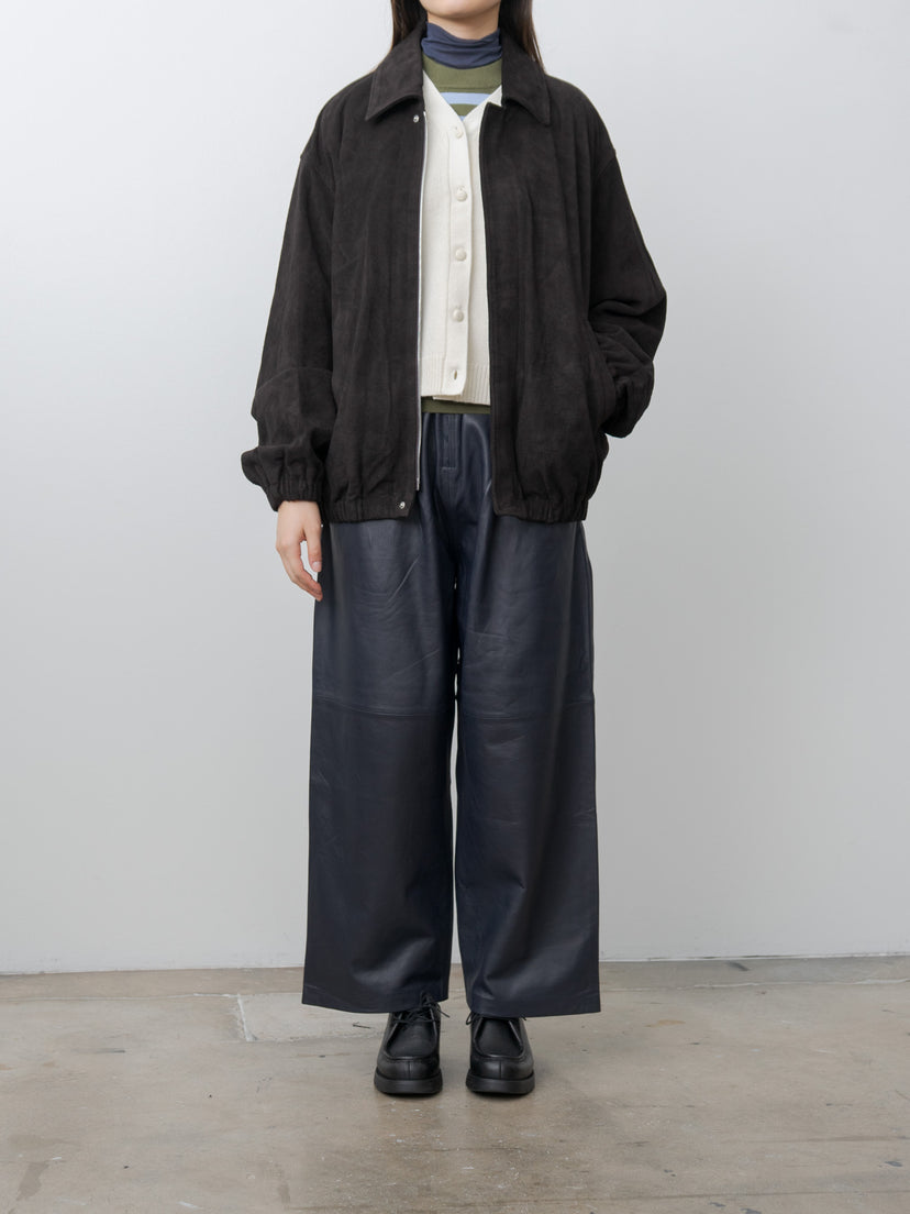 Namu Shop - ssstein Suede Zip Short Jacket - Dark Brown
