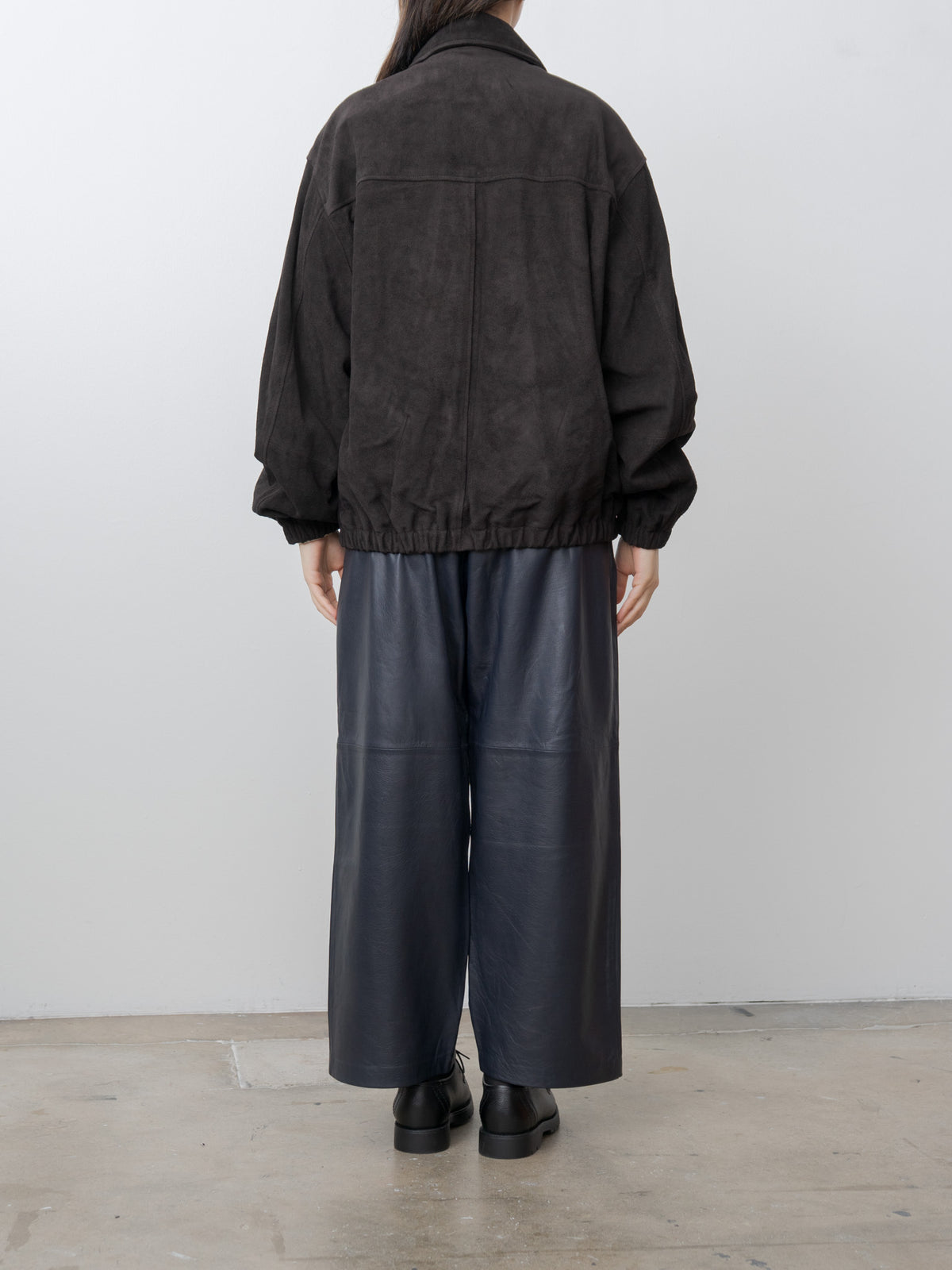 Namu Shop - ssstein Suede Zip Short Jacket - Dark Brown