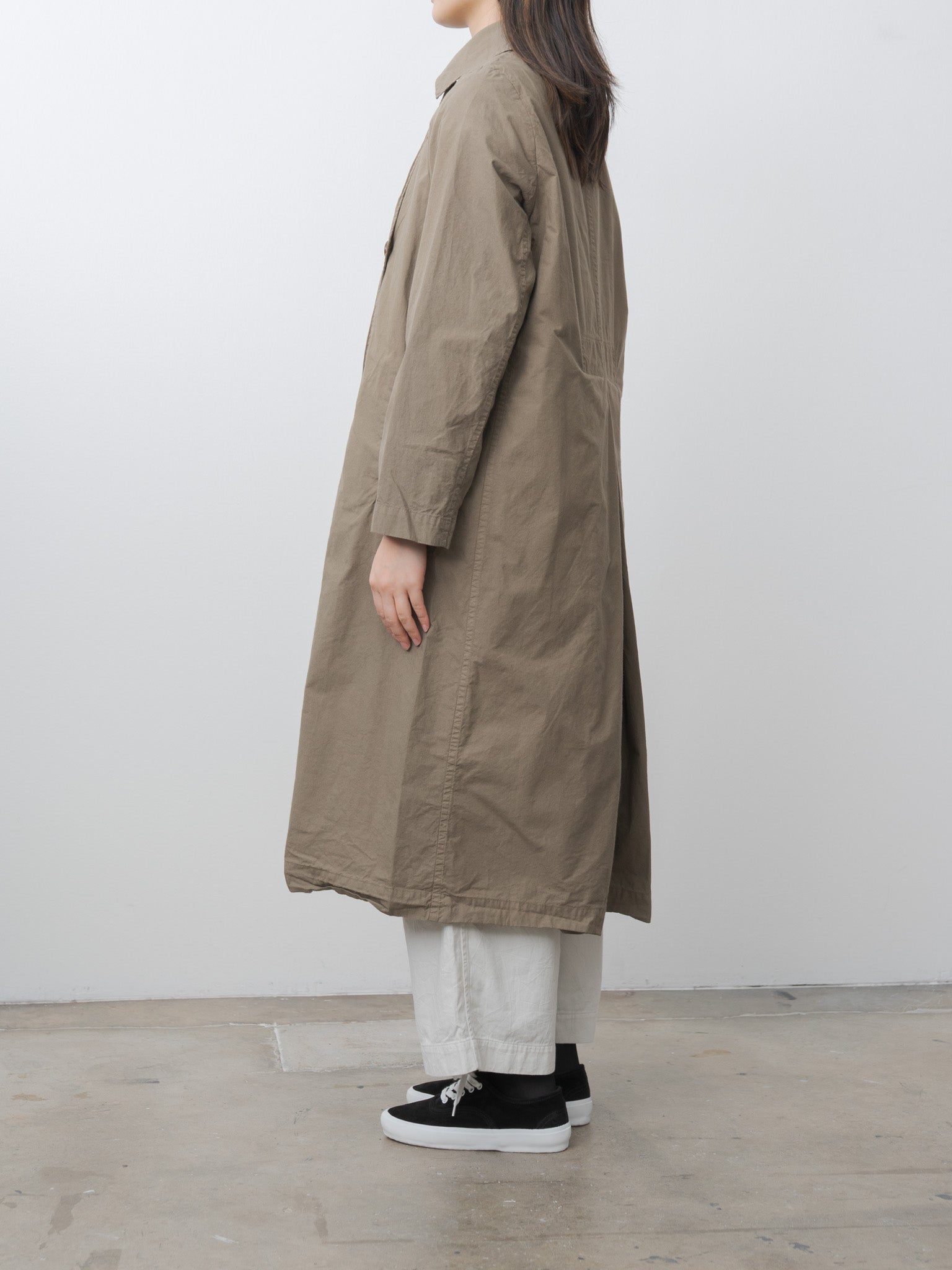 Double Button Coat - Khaki Olive