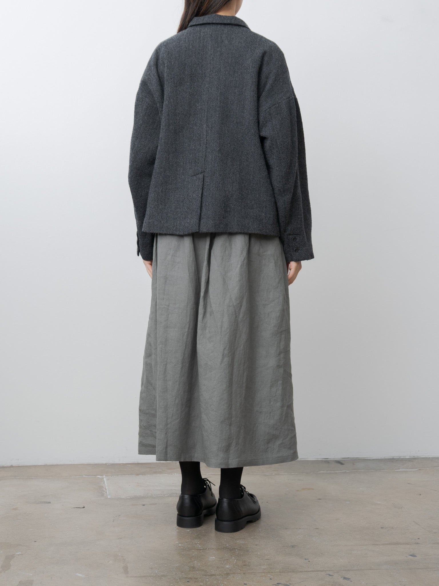 Wool Herringbone Jacket - Black