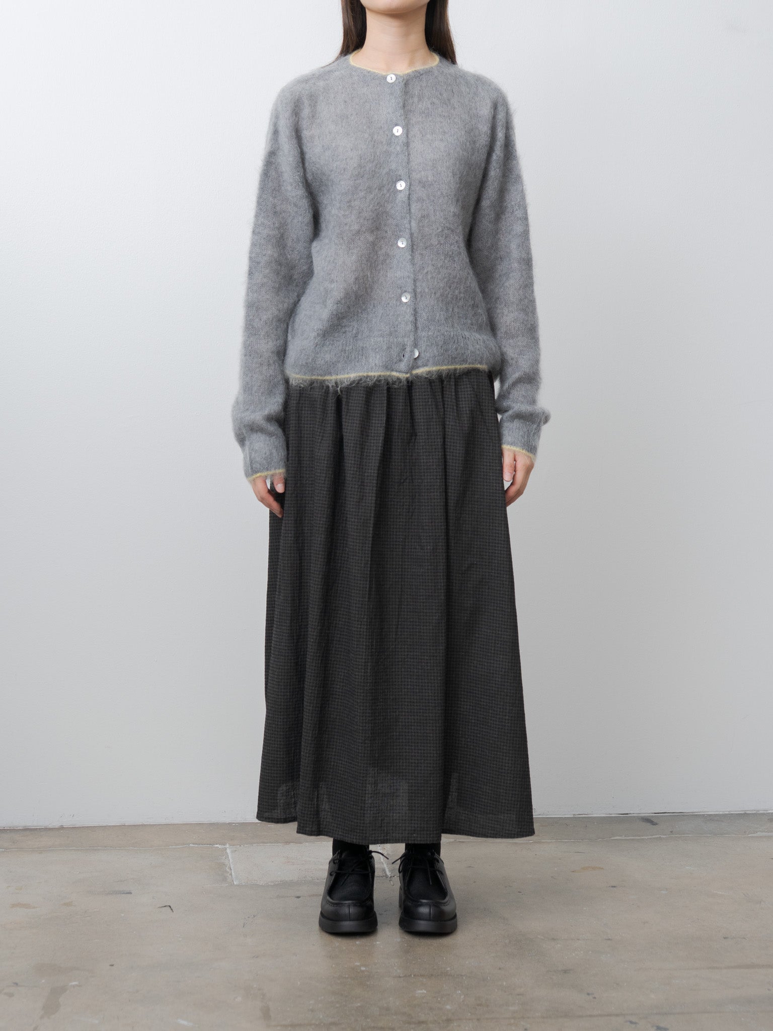 Mohair Cardigan - Gray x Yellow