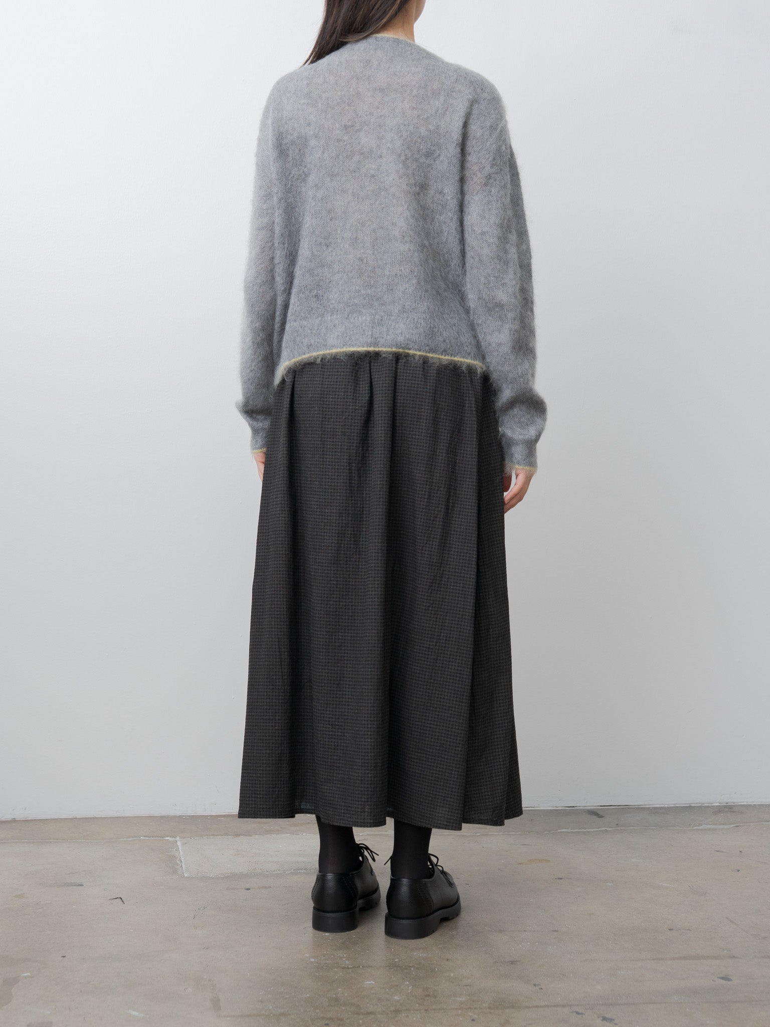 Mohair Cardigan - Gray x Yellow