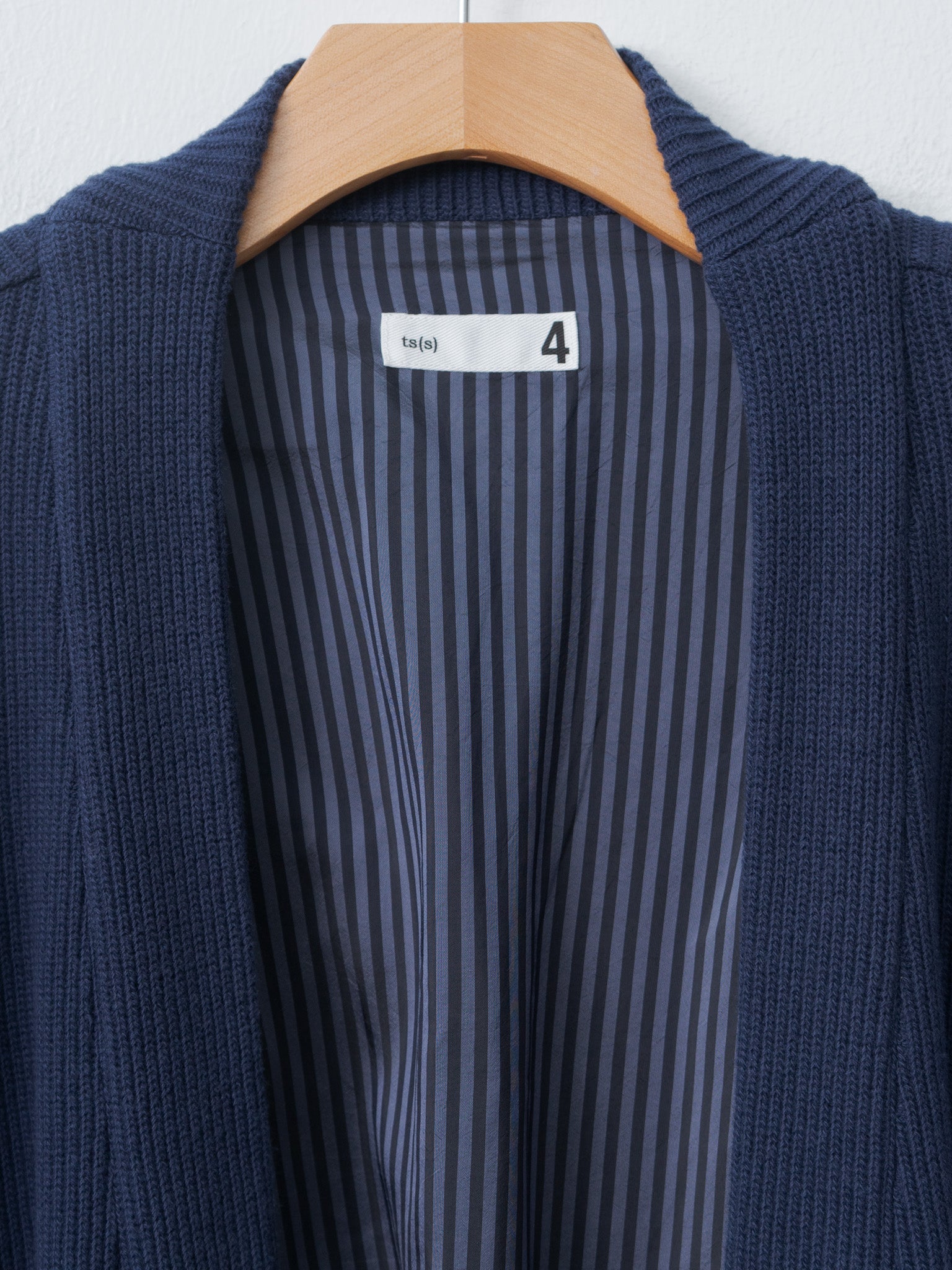 Rib Stitch Cotton Jersey Lined Easy Cardigan - Navy