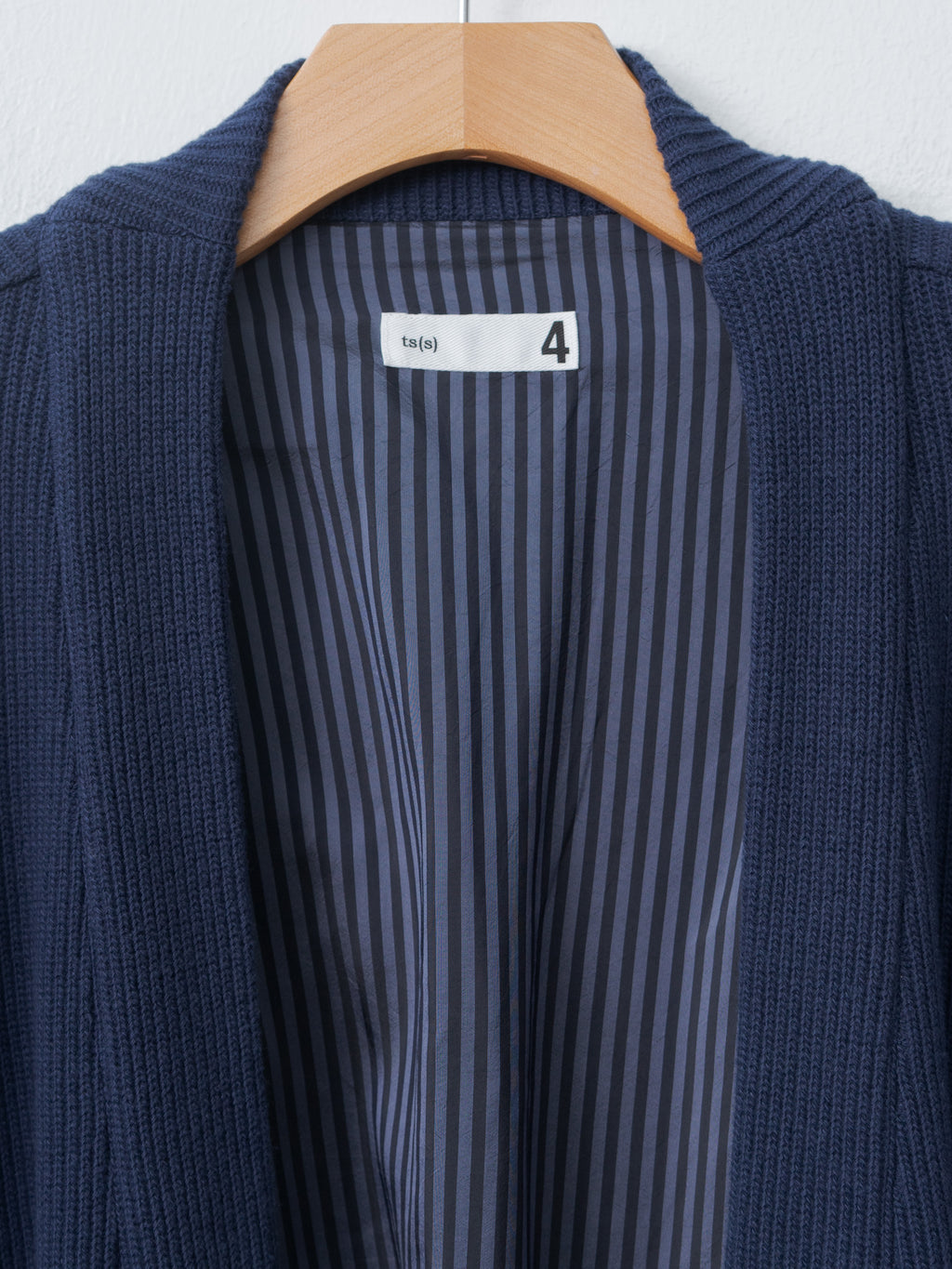 Rib Stitch Cotton Jersey Lined Easy Cardigan - Navy