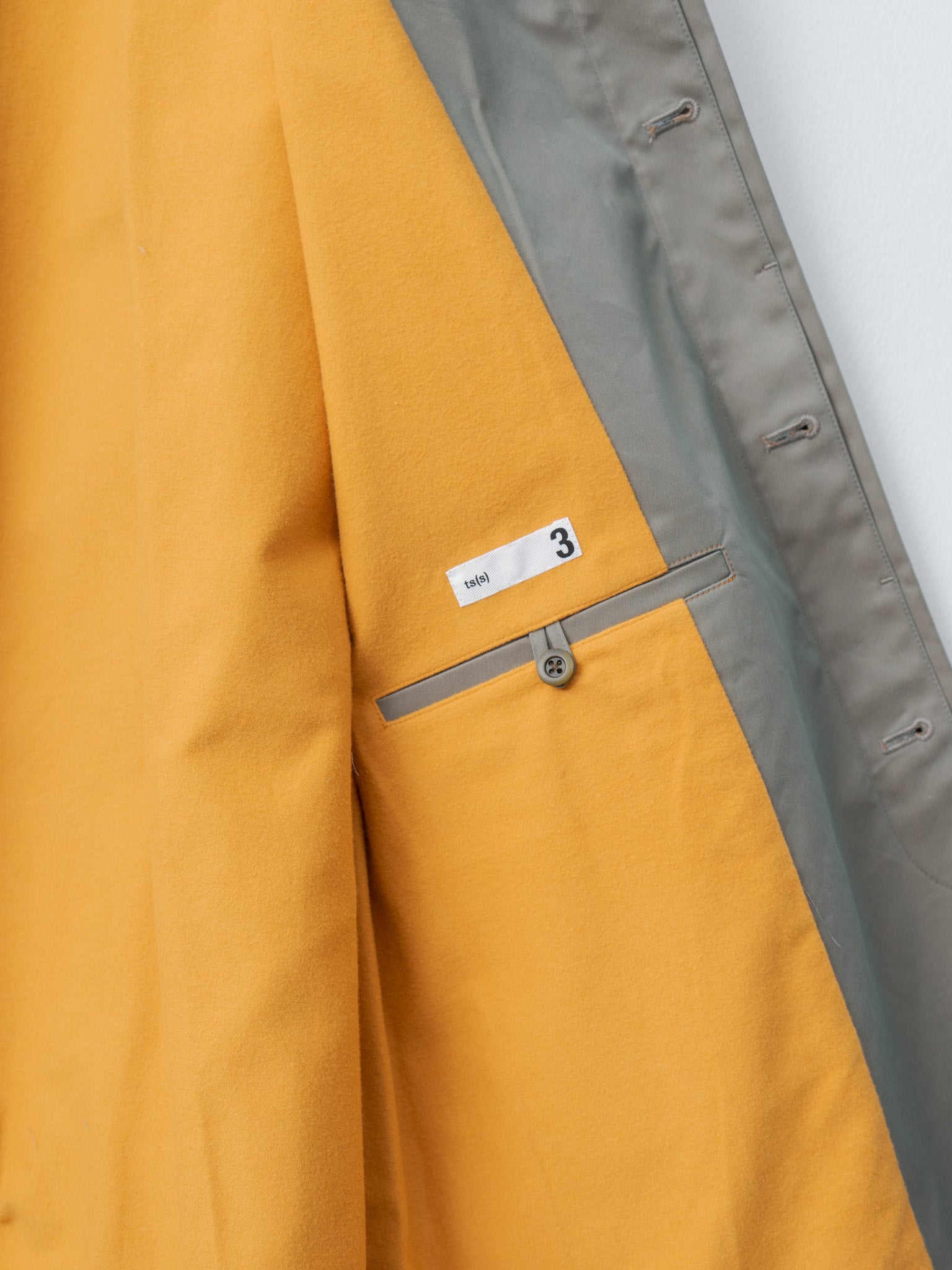 Cotton SOLOTEX Poly Chambray Stretch Twill Cloth Fly Front Raglan Sleeve Coat - Olive