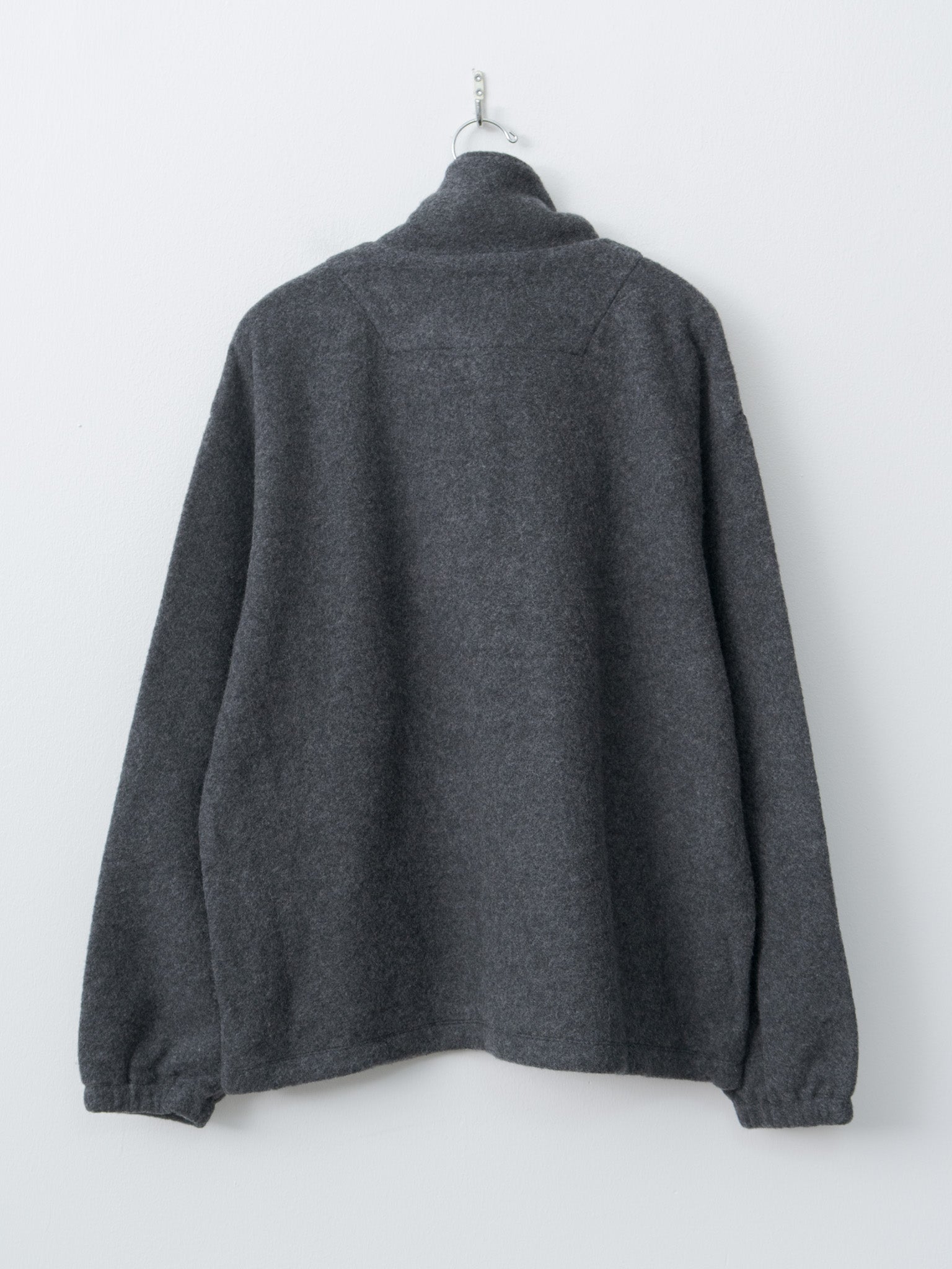 Wool Fleece Half Zip Pullover - Charcoal