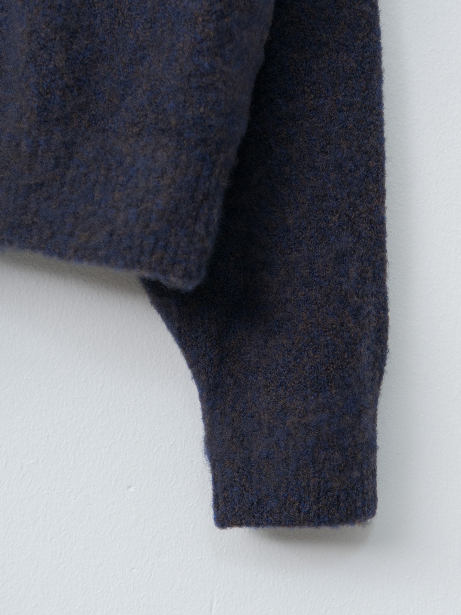 Boucle Knit Zip Jacket - Navy