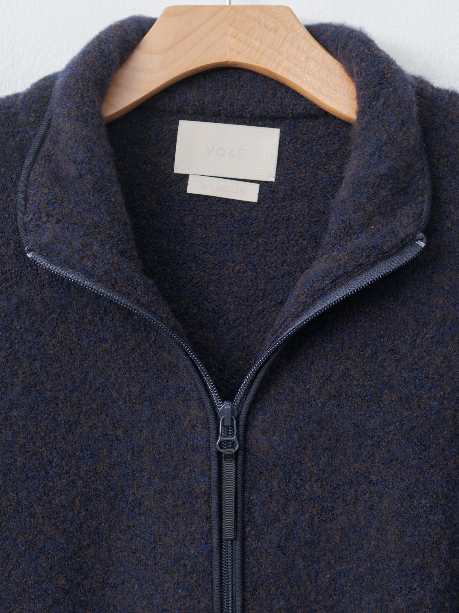 Boucle Knit Zip Jacket - Navy