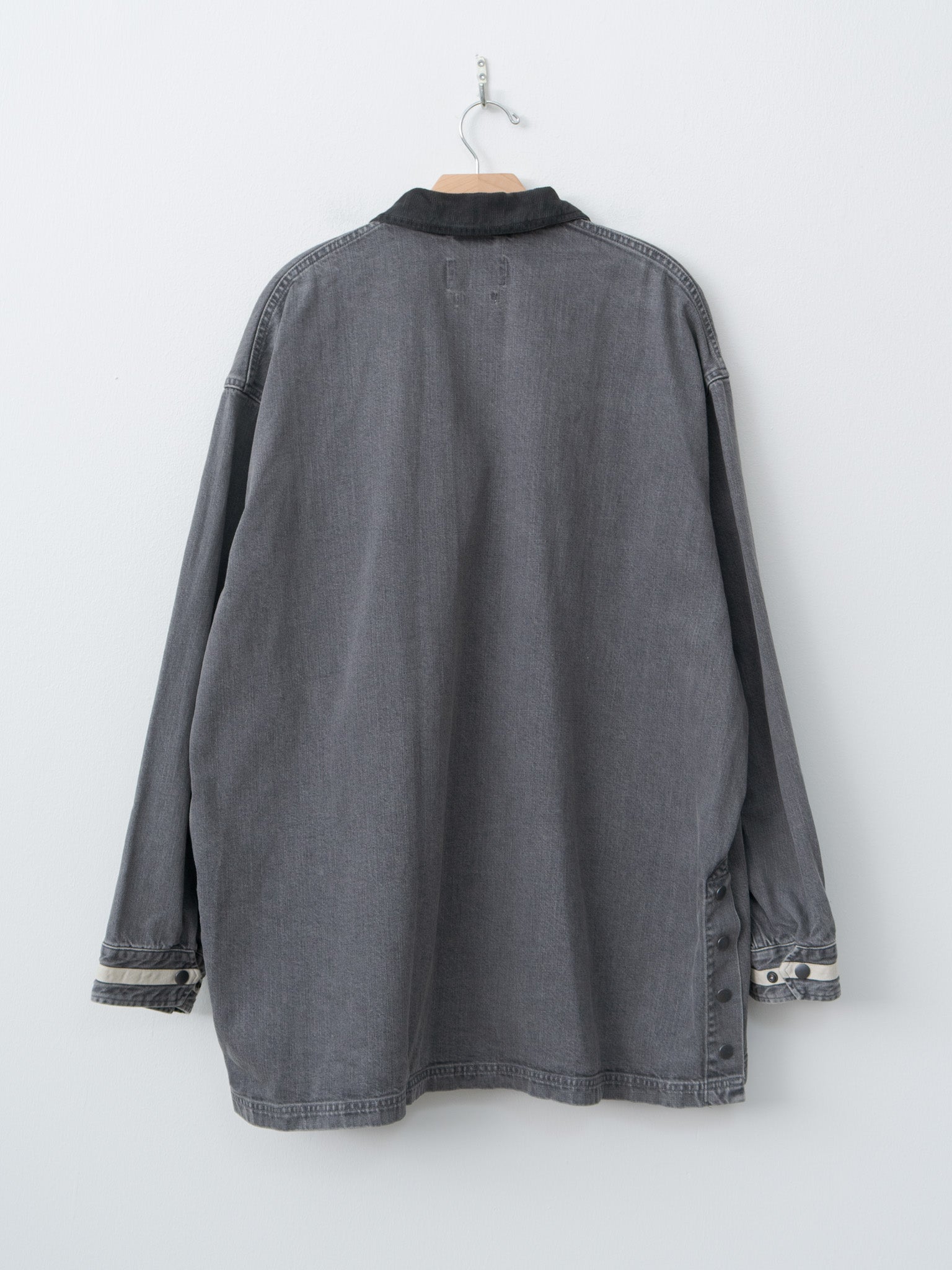 Vintaged Denim Coverall Half Coat - Black