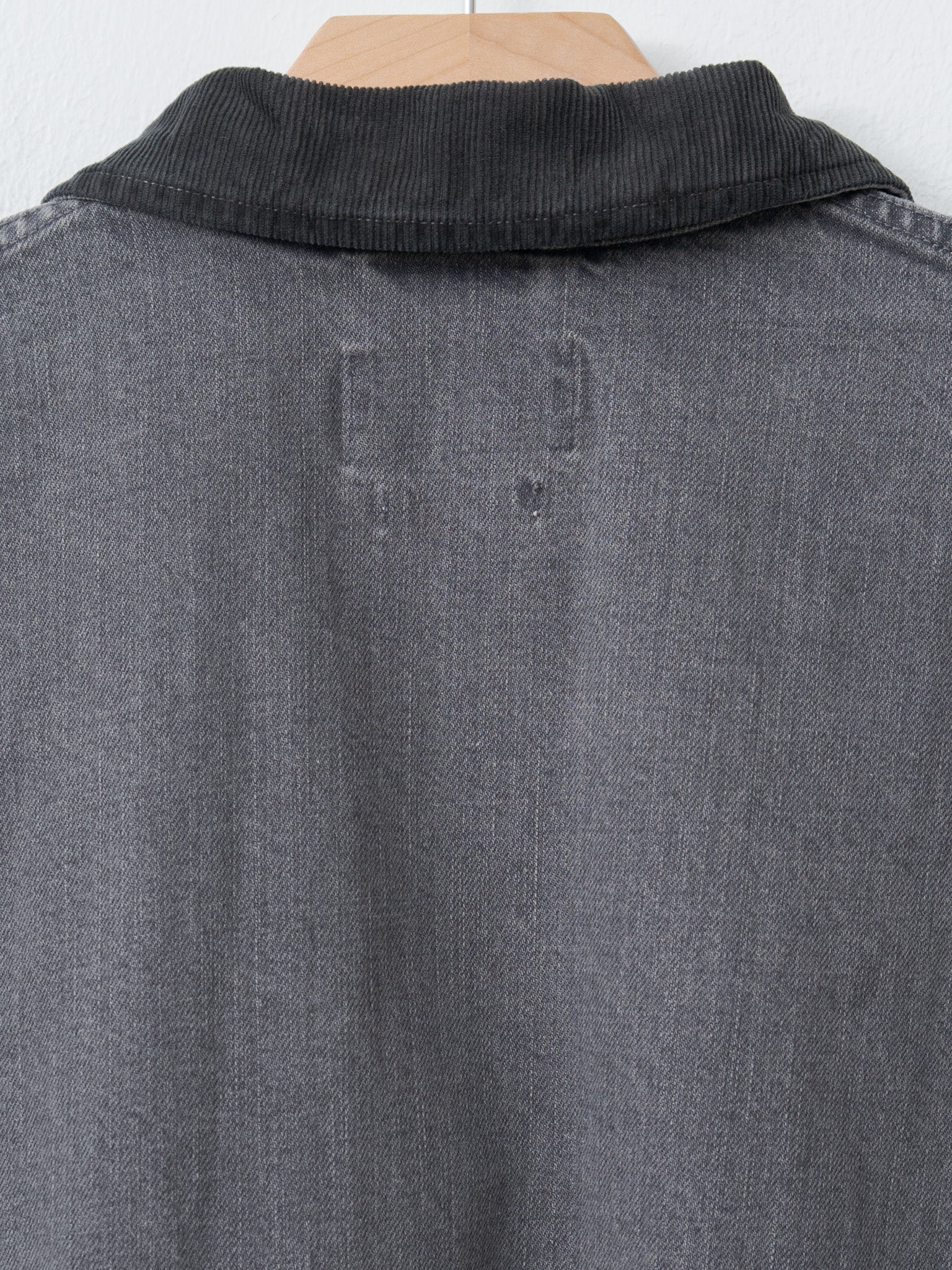 Vintaged Denim Coverall Half Coat - Black