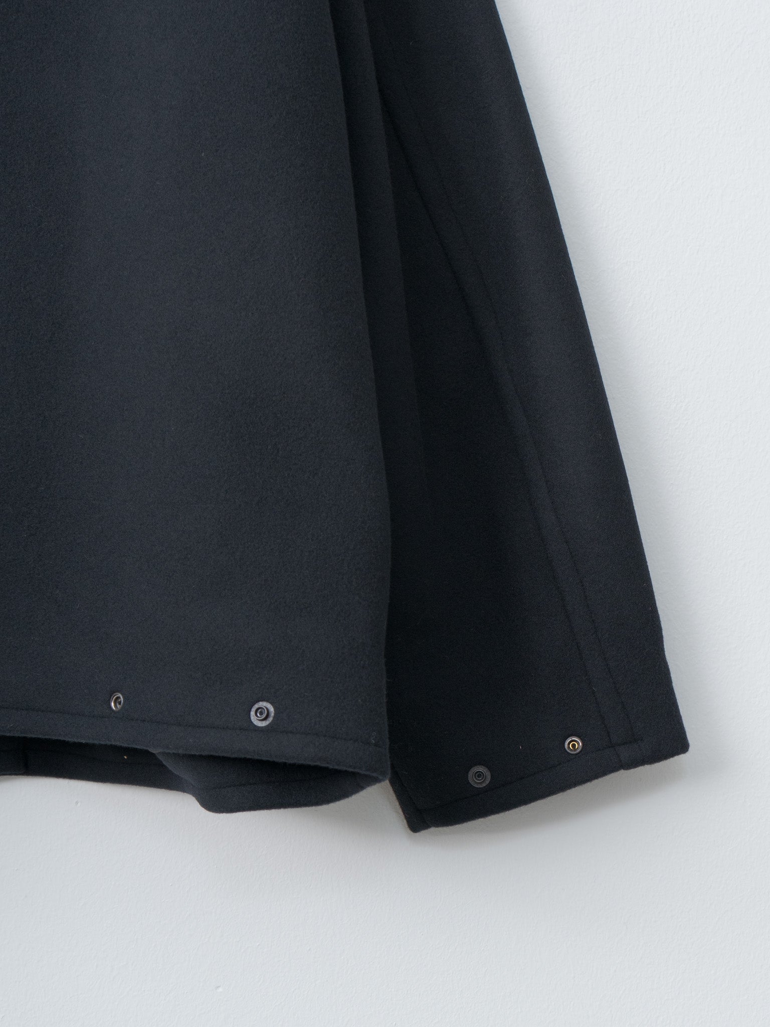 Melton Stand Collar Zip Blouson - Black