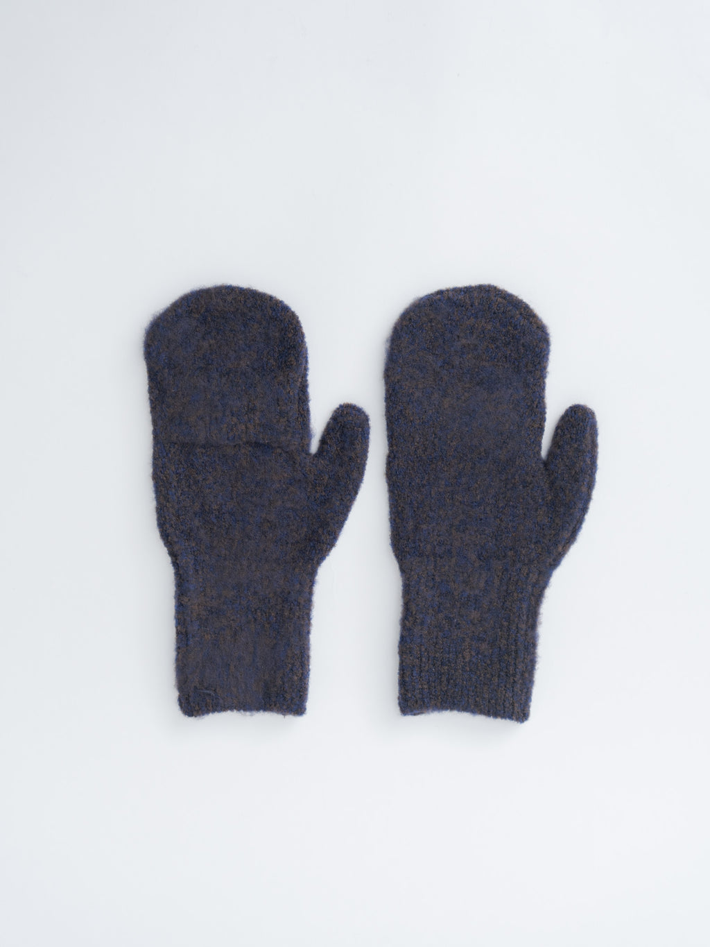 3-Color Mix Boucle Mitten - Navy