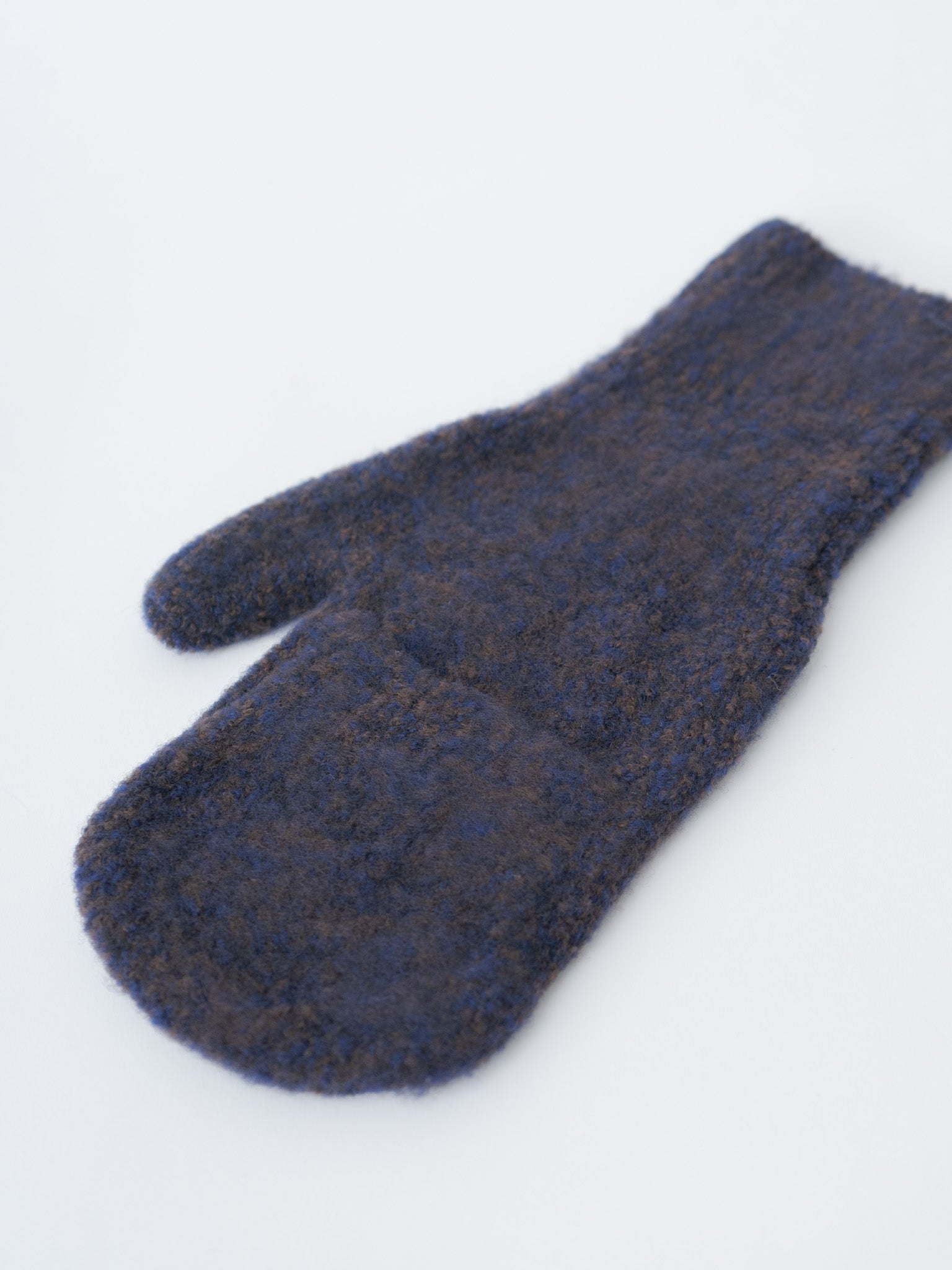 3-Color Mix Boucle Mitten - Navy