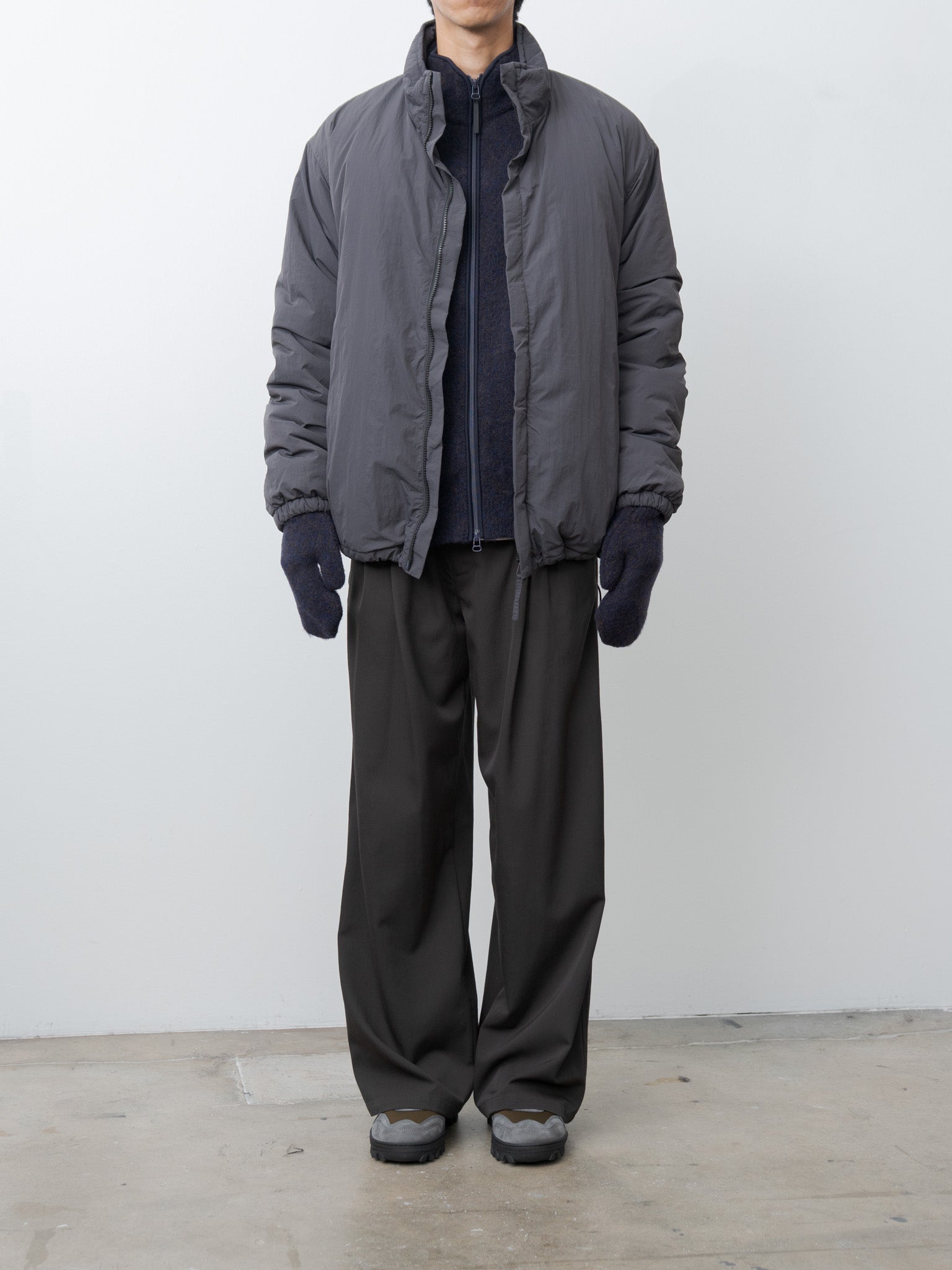 Nylon Puffer Blouson - Charcoal