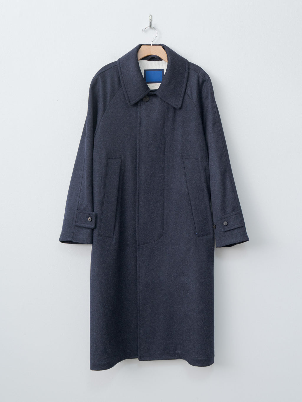 Austria Himalaya Loden Inverted Pleats Balmacaan Coat - Navy