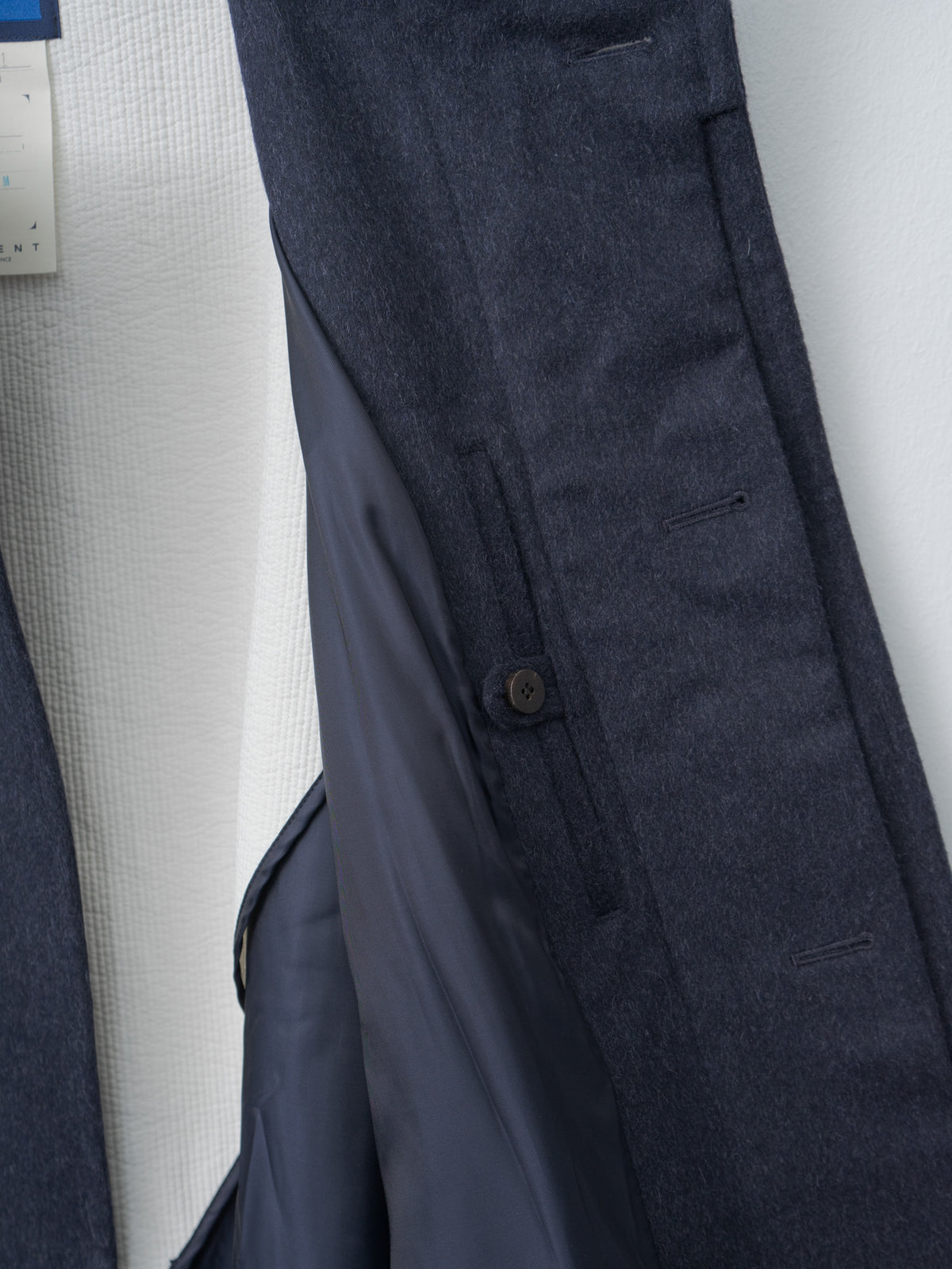 Namu Shop - Document Austria Himalaya Loden Inverted Pleats Balmacaan Coat - Navy