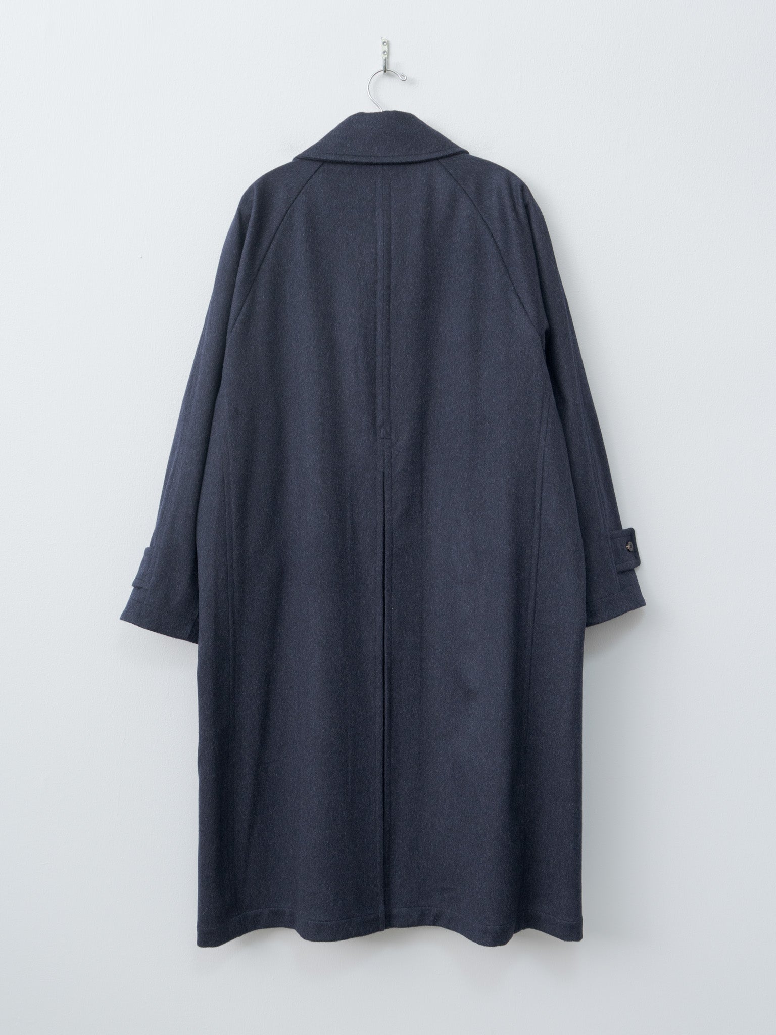 Austria Himalaya Loden Inverted Pleats Balmacaan Coat - Navy