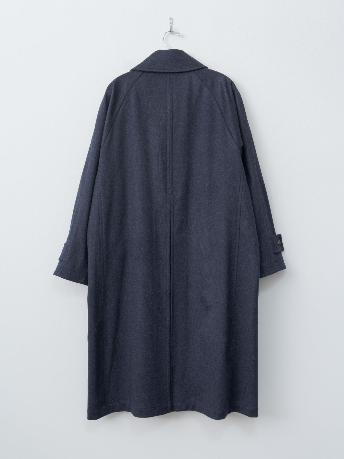Namu Shop - Document Austria Himalaya Loden Inverted Pleats Balmacaan Coat - Navy
