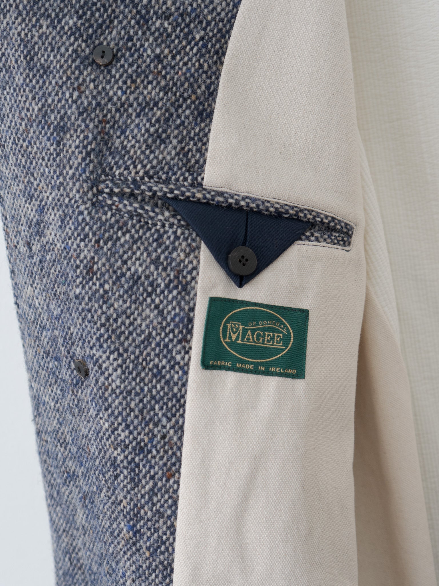 Donegal Tweed Oversized Coat - Blue