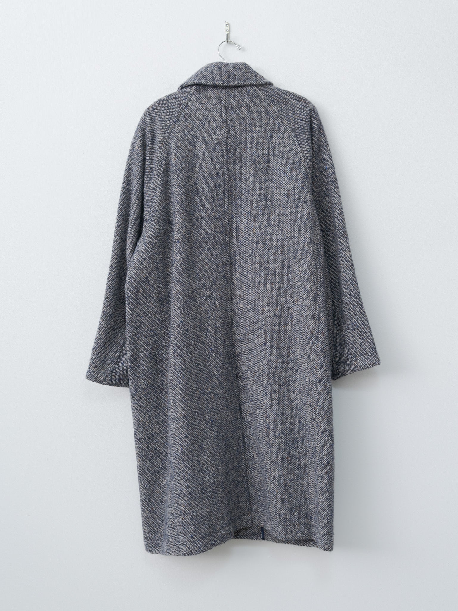 Donegal Tweed Oversized Coat - Blue