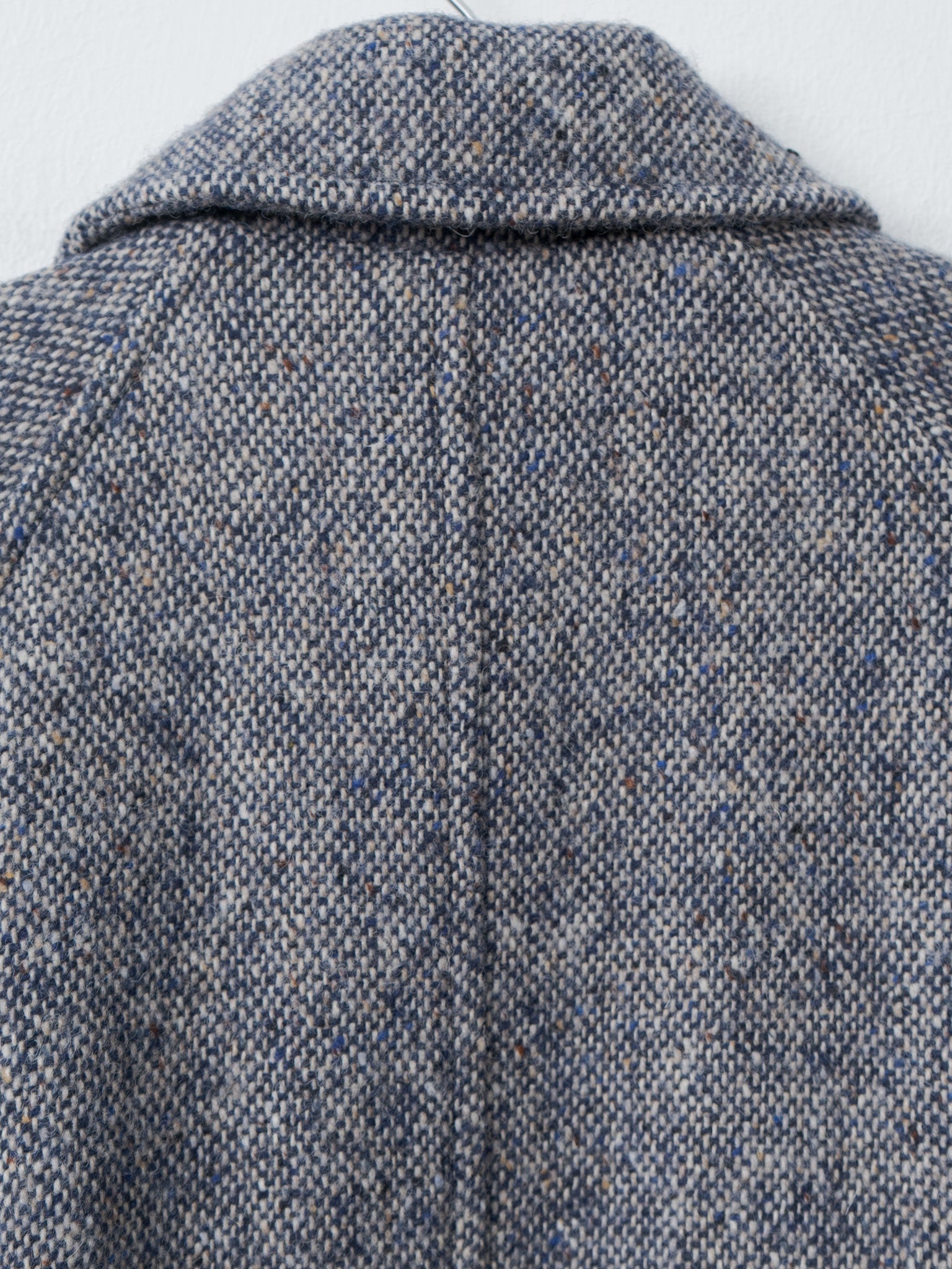 Donegal Tweed Oversized Coat - Blue