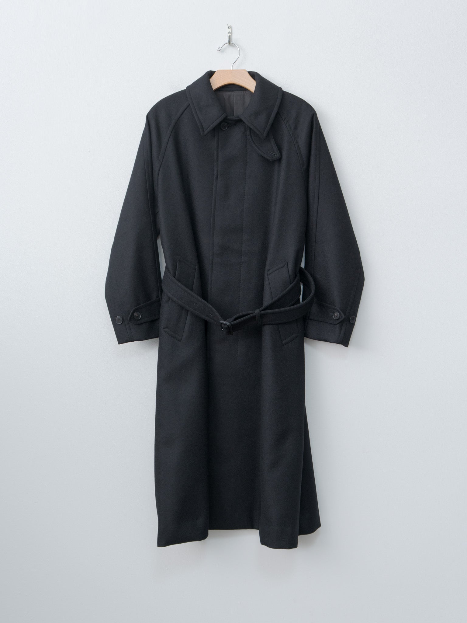 Super100's Wool Melton Coat - Black