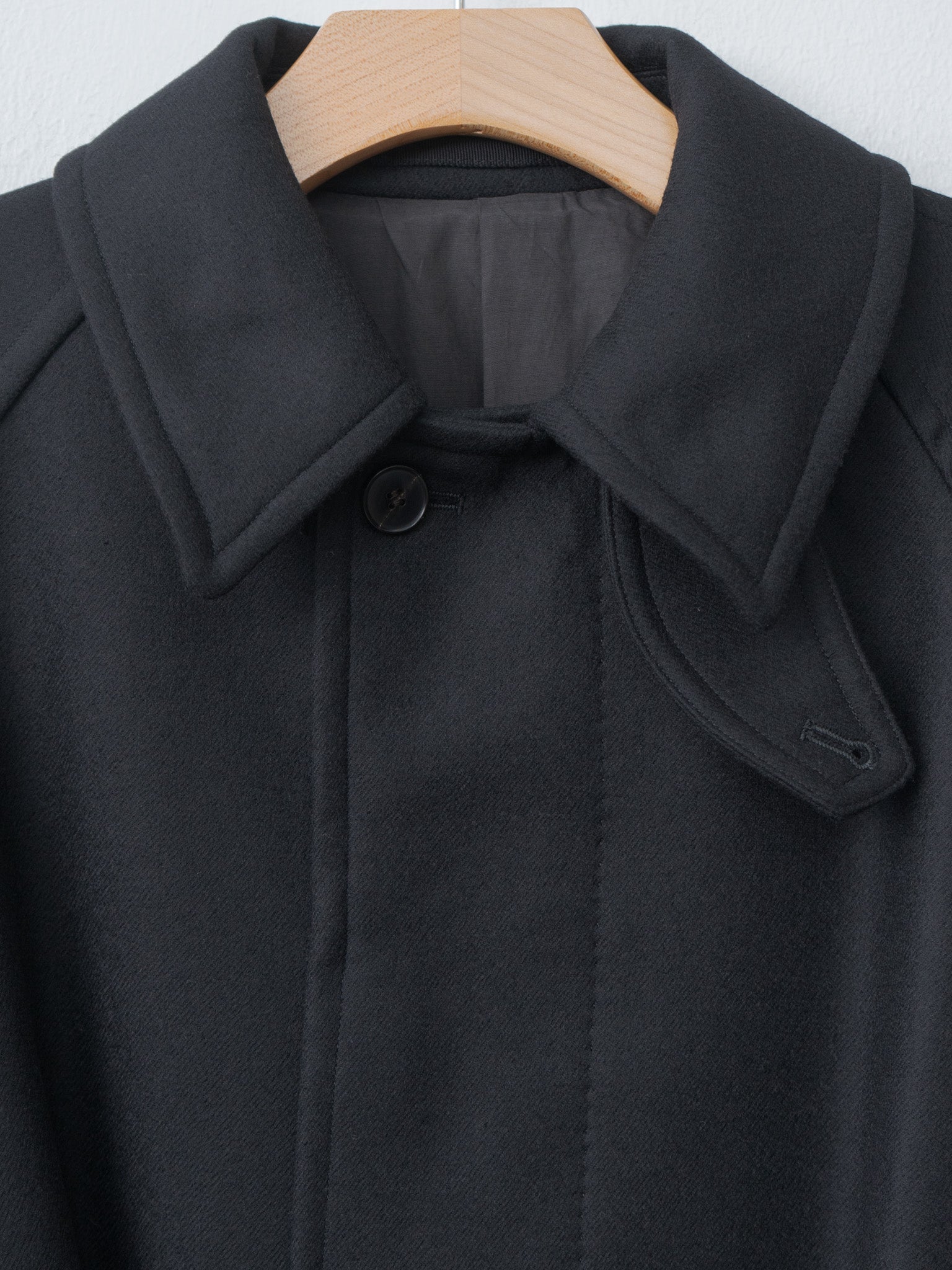 Super100's Wool Melton Coat - Black