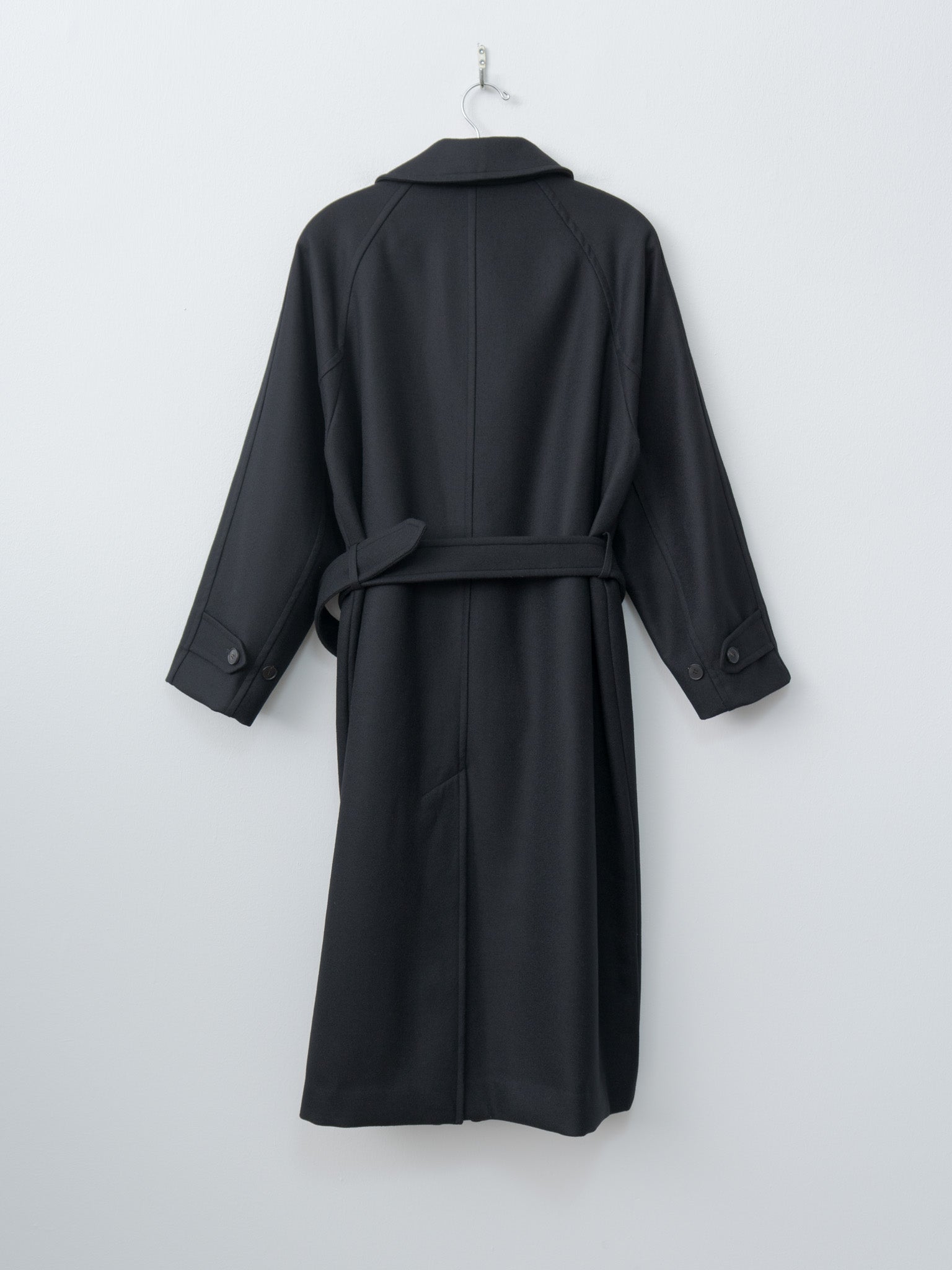 Super100's Wool Melton Coat - Black