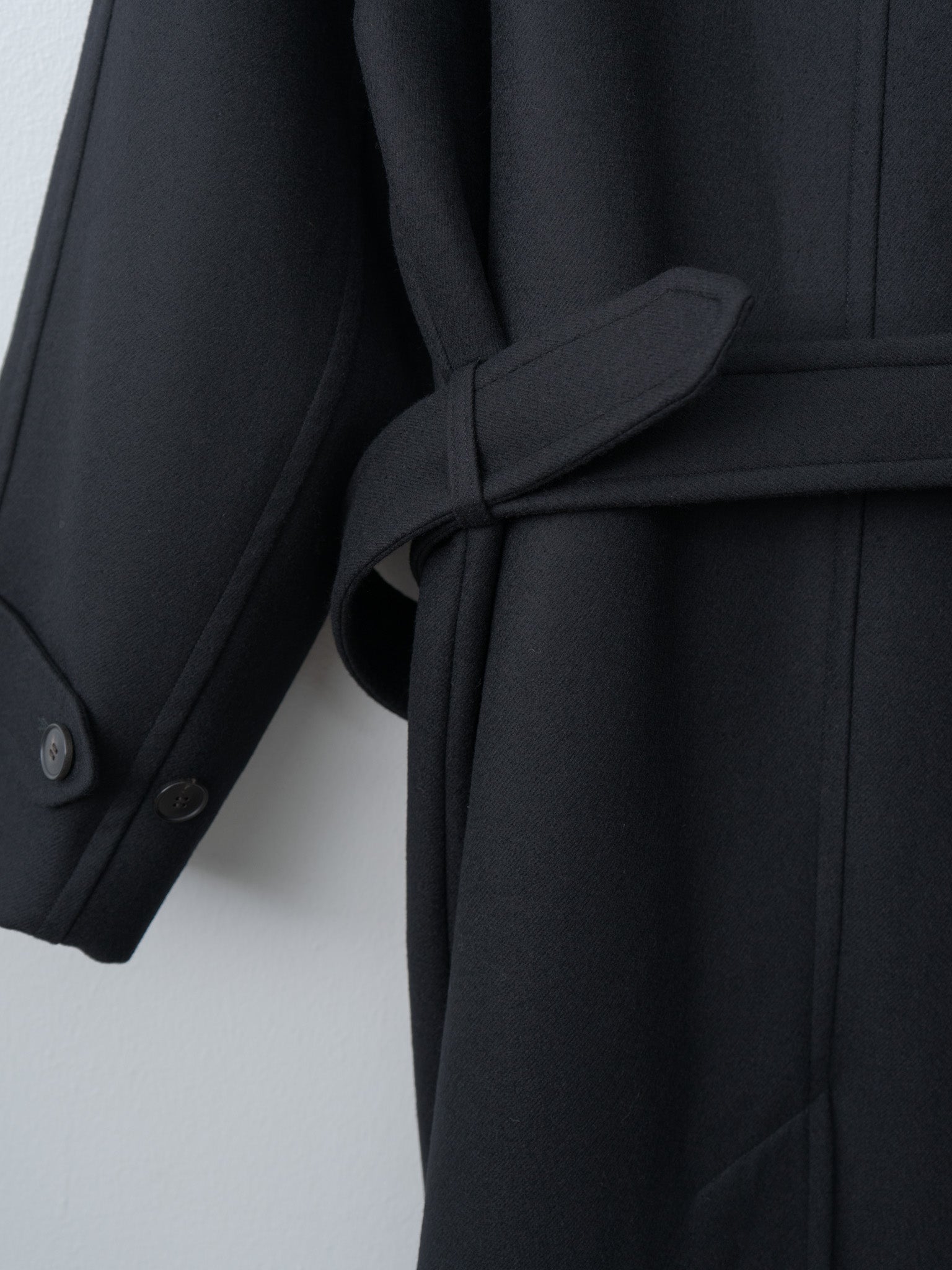 Super100's Wool Melton Coat - Black