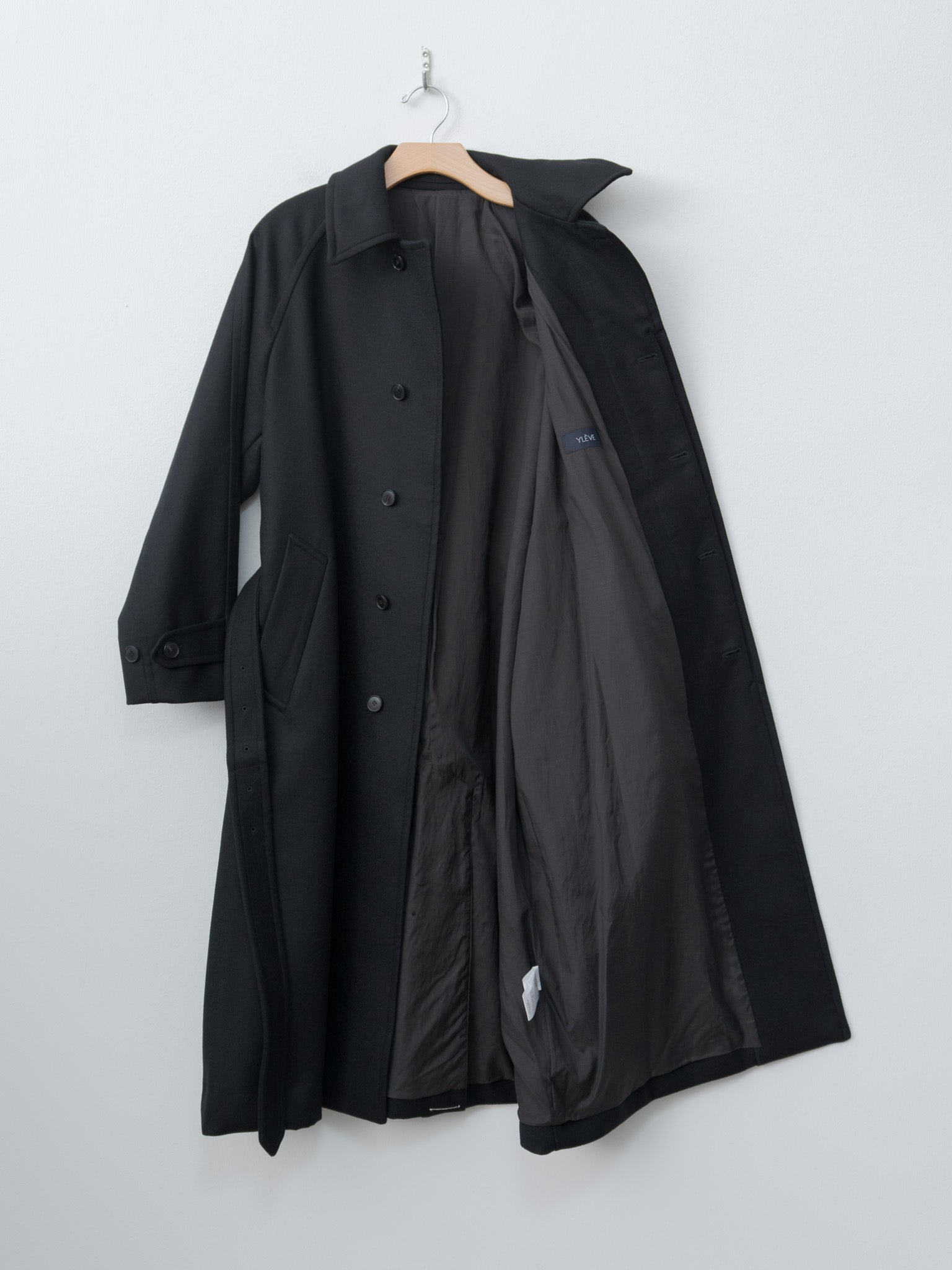 Super100's Wool Melton Coat - Black